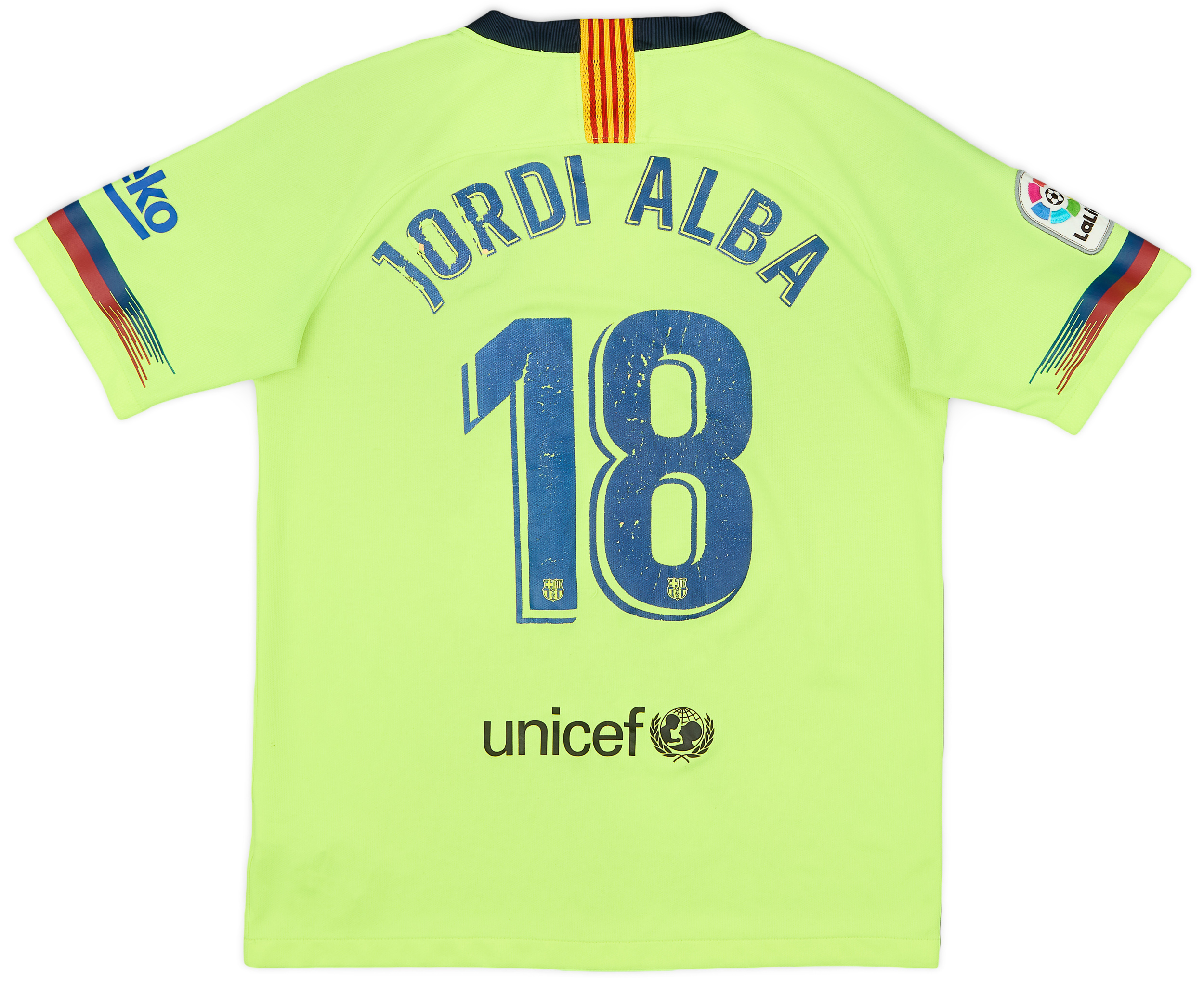 2018 19 Barcelona Away Shirt Jordi Alba 18 5 10 XL.Boys