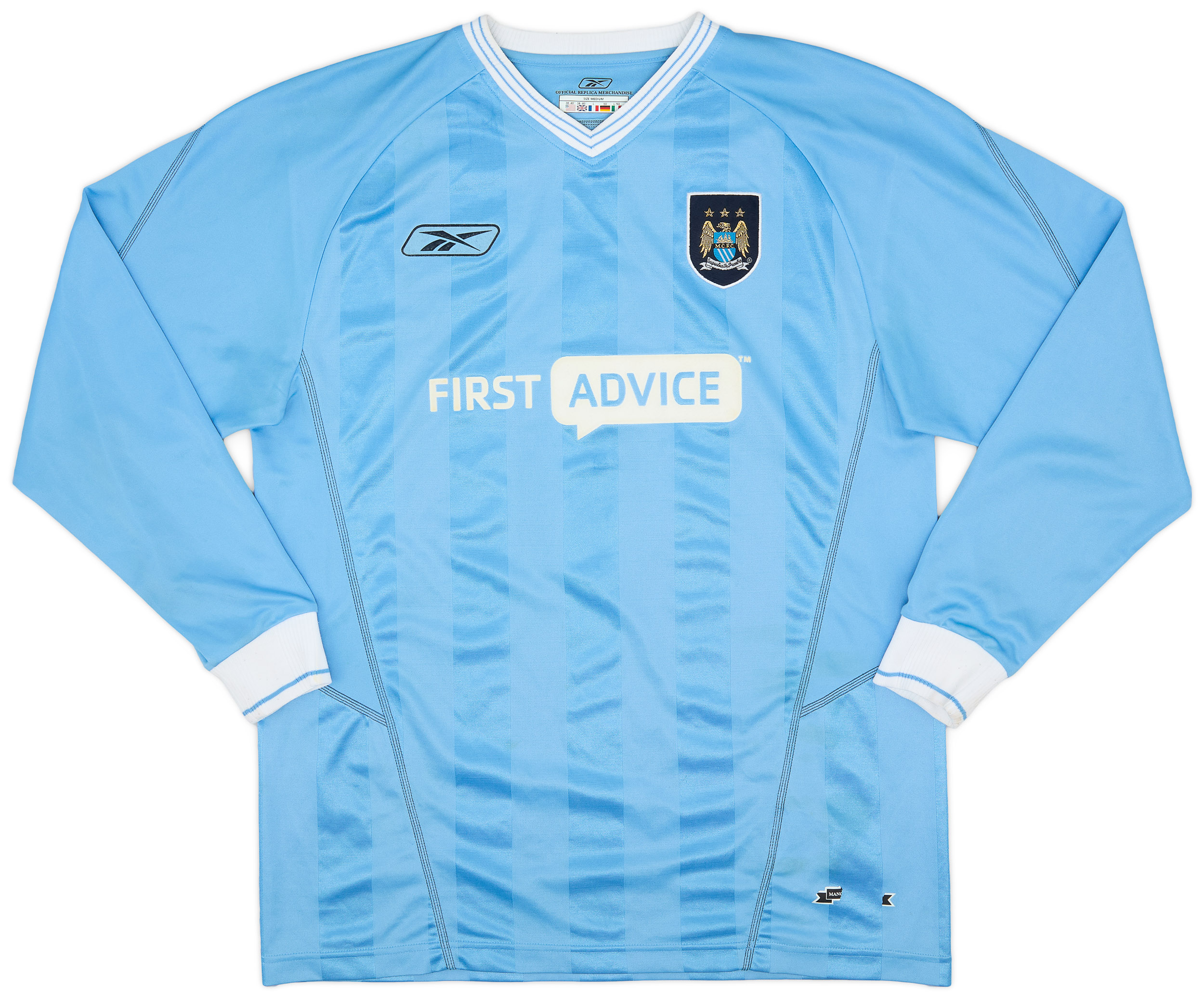2003-04 Manchester City Home L/S Shirt Fowler #8 - 7/10 - (M)