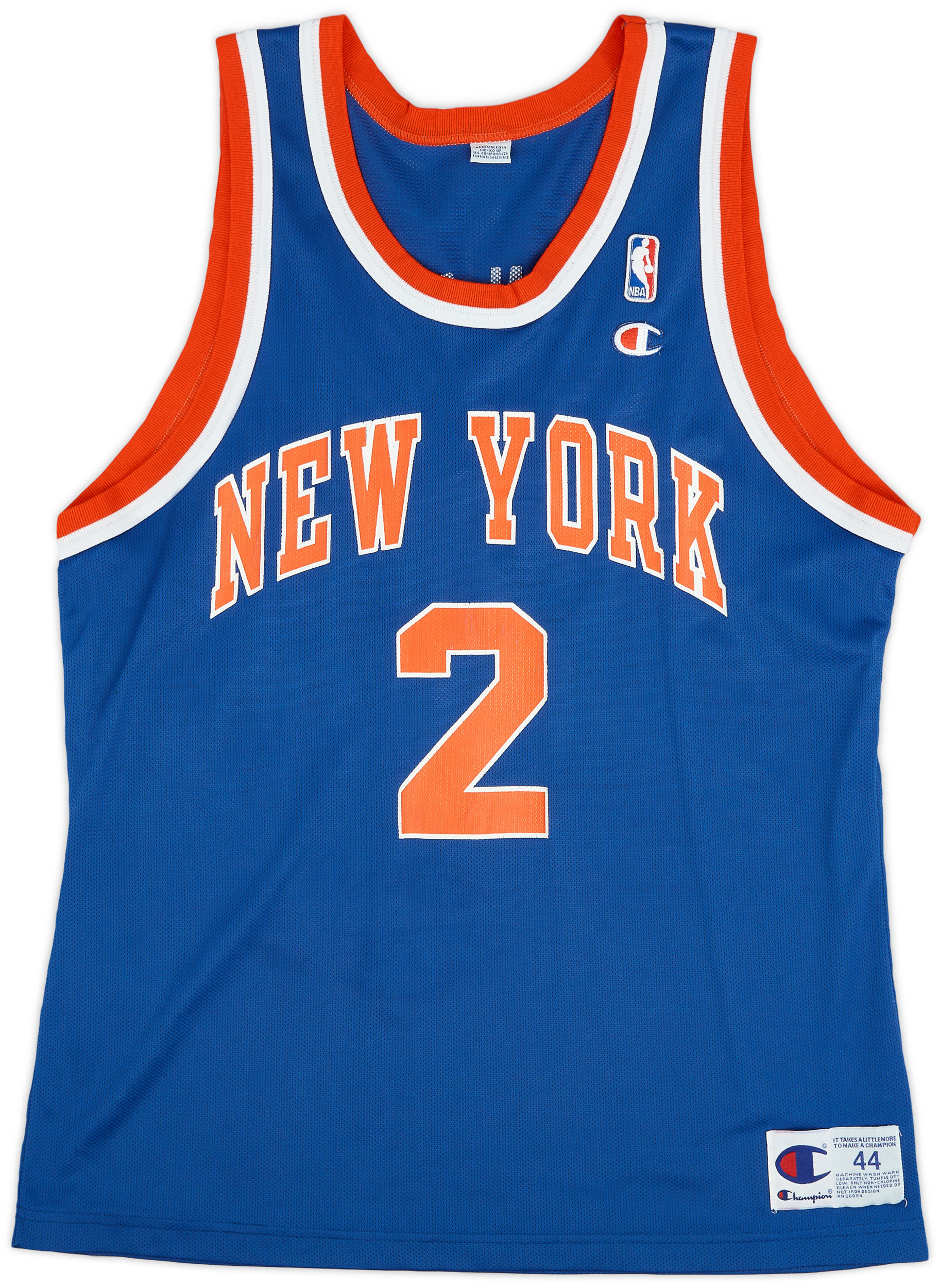 1996-97 New York Knicks Johnson #2 Champion Away Jersey (Very Good) L