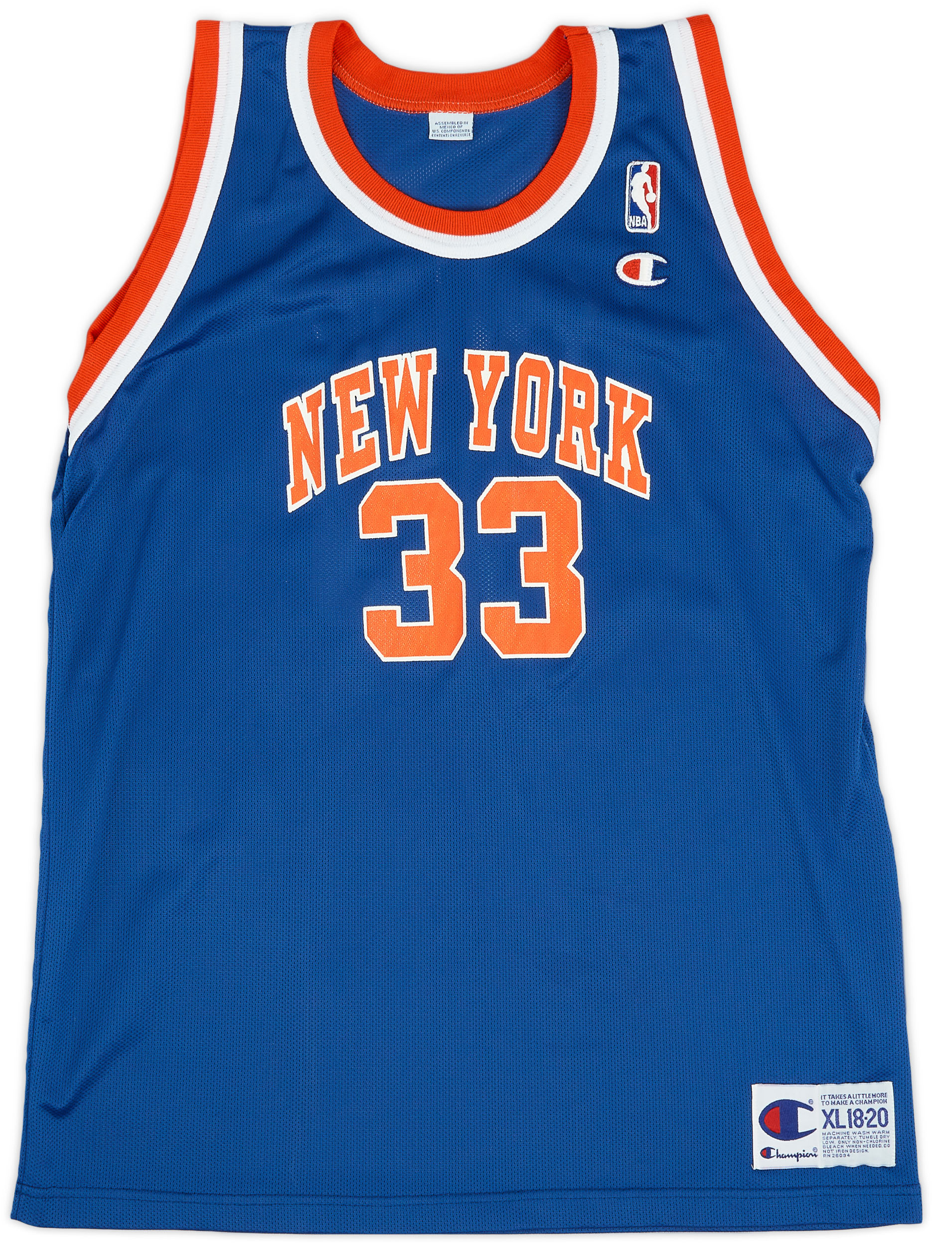1995-97 New York Knicks Ewing #33 Champion Away Jersey (Very Good) XL.Kids