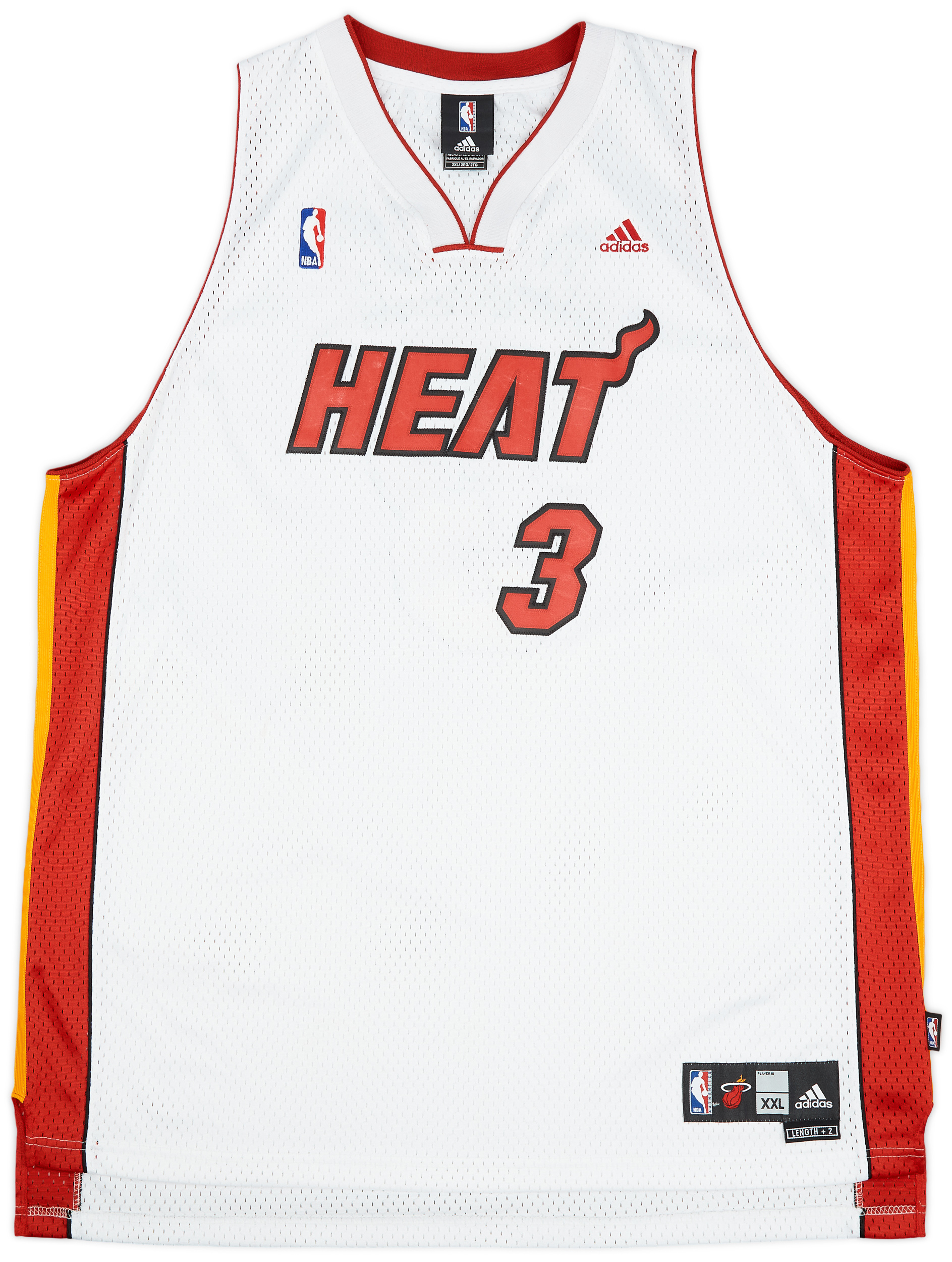 2006-10 Miami Heat Wade #3 adidas Swingman Home Jersey (Very Good) XXL