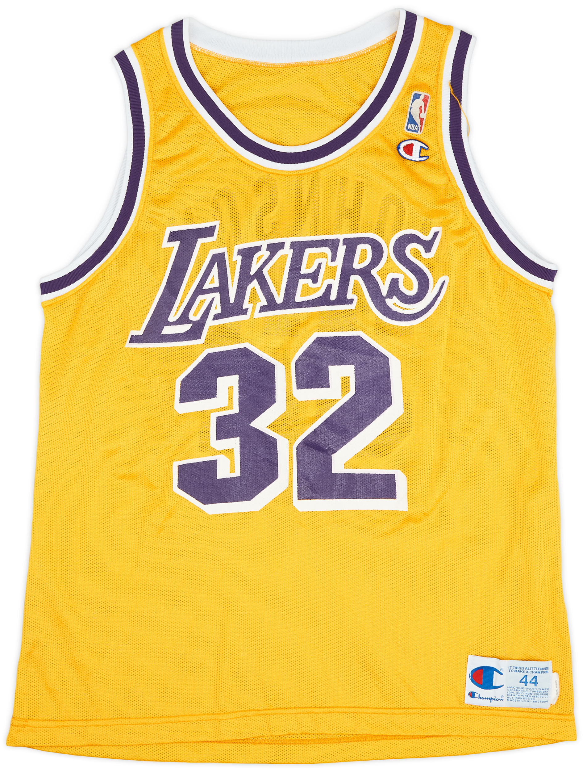 1991 LA Lakers Johnson #32 Champion Home Jersey (Very Good) L