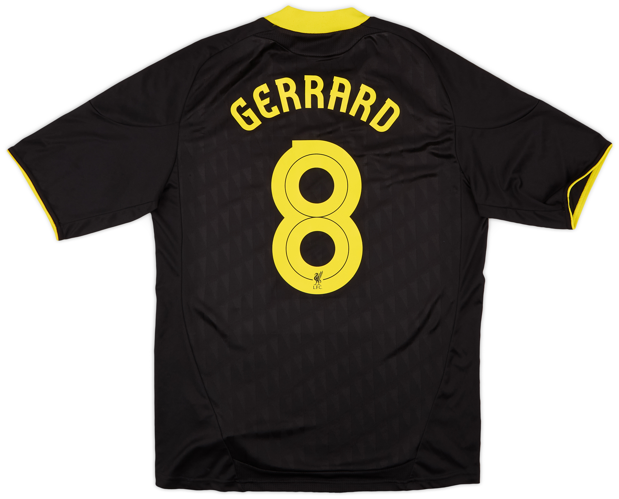 LFC XL 黒シャツ 背面緑アクセント 2010-11 Liverpool Third Shirt Gerrard #8 - 8/10 - (L)