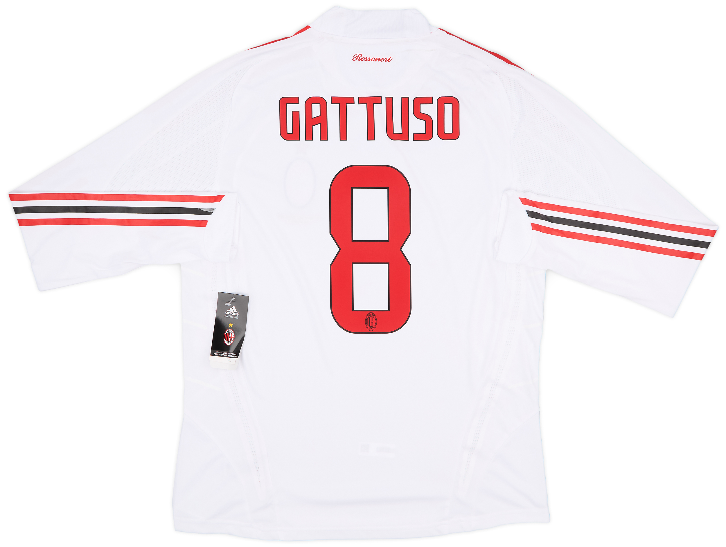 2008-09 AC Milan Player Issue Away L/S Shirt Gattuso #8 (L)
