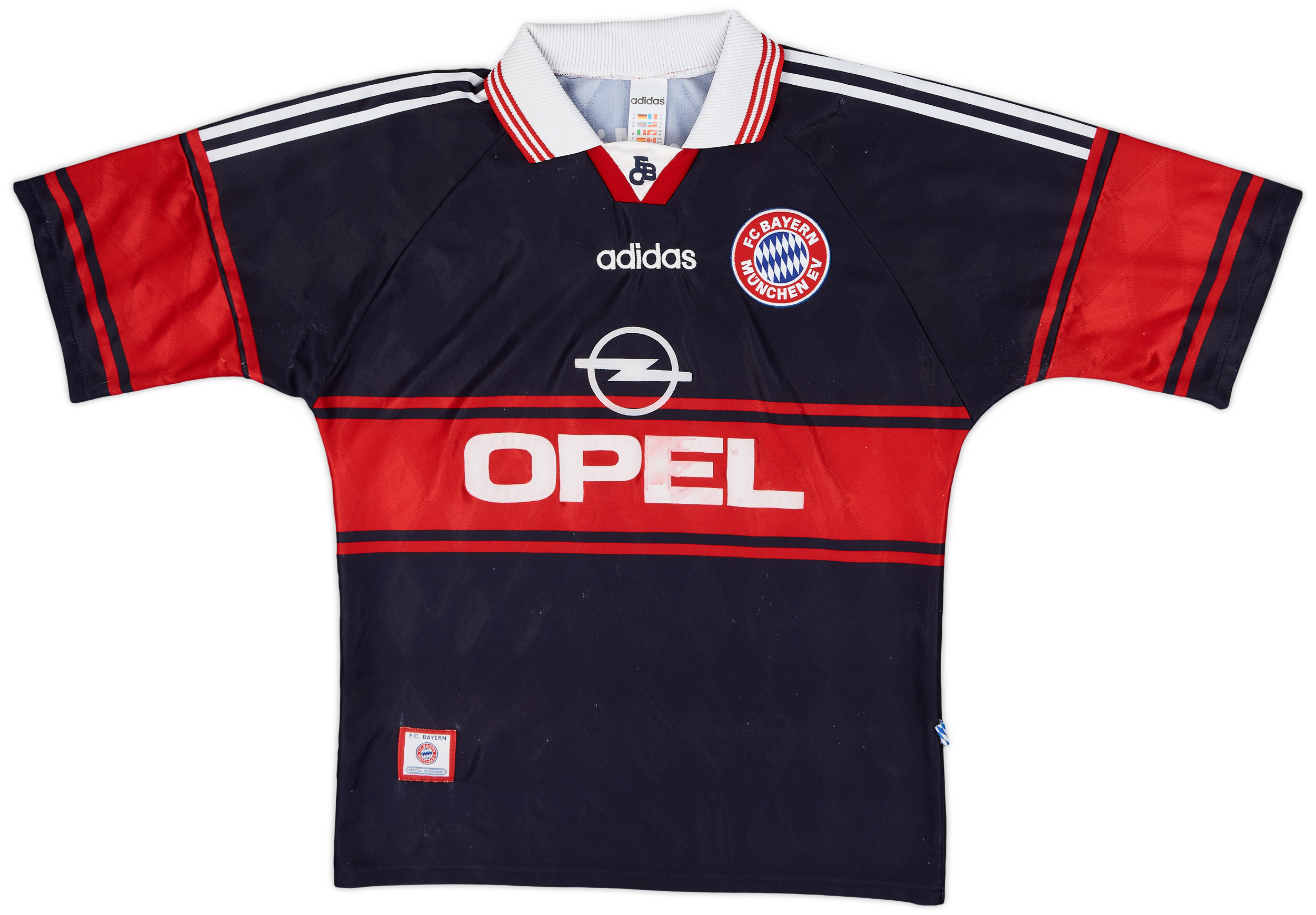 adidas FC Bayern Munich Opel Jersey 97 99 Made in UK Black