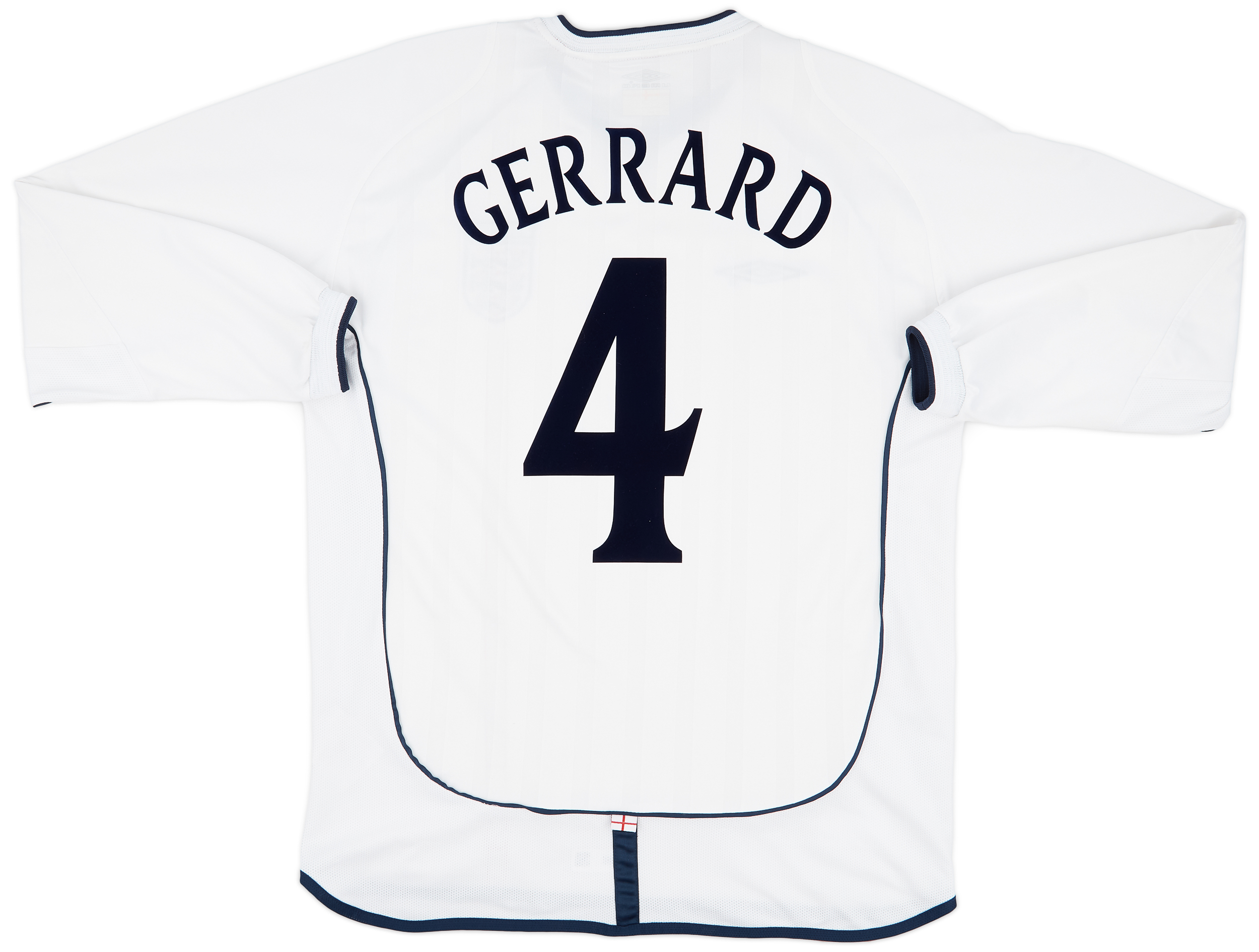 2001-03 England Home L/S Shirt Gerrard #4 - 8/10 - (L) 