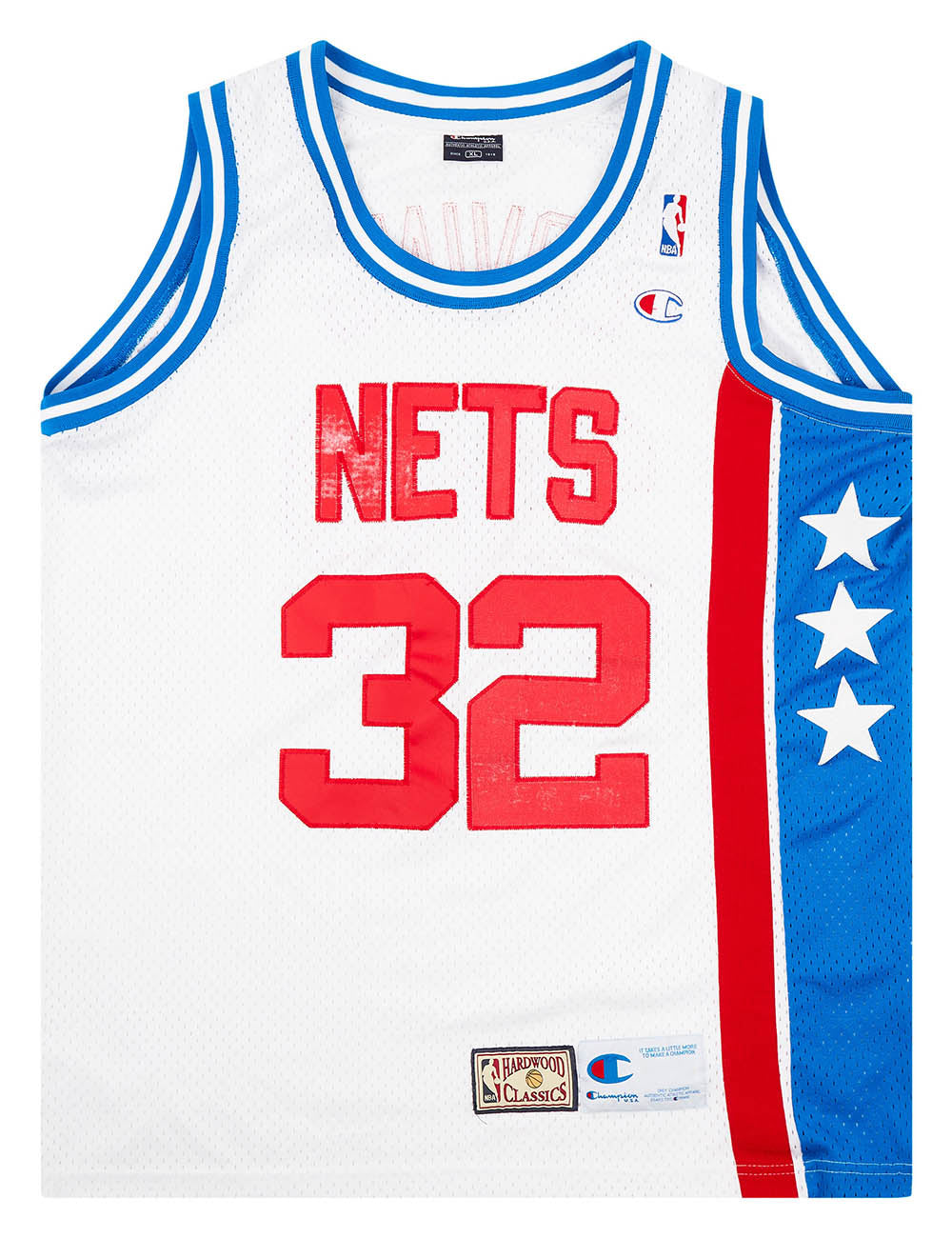 1973 76 New York Nets Erving 32 Champion Hardwood Classics Jersey Home XL