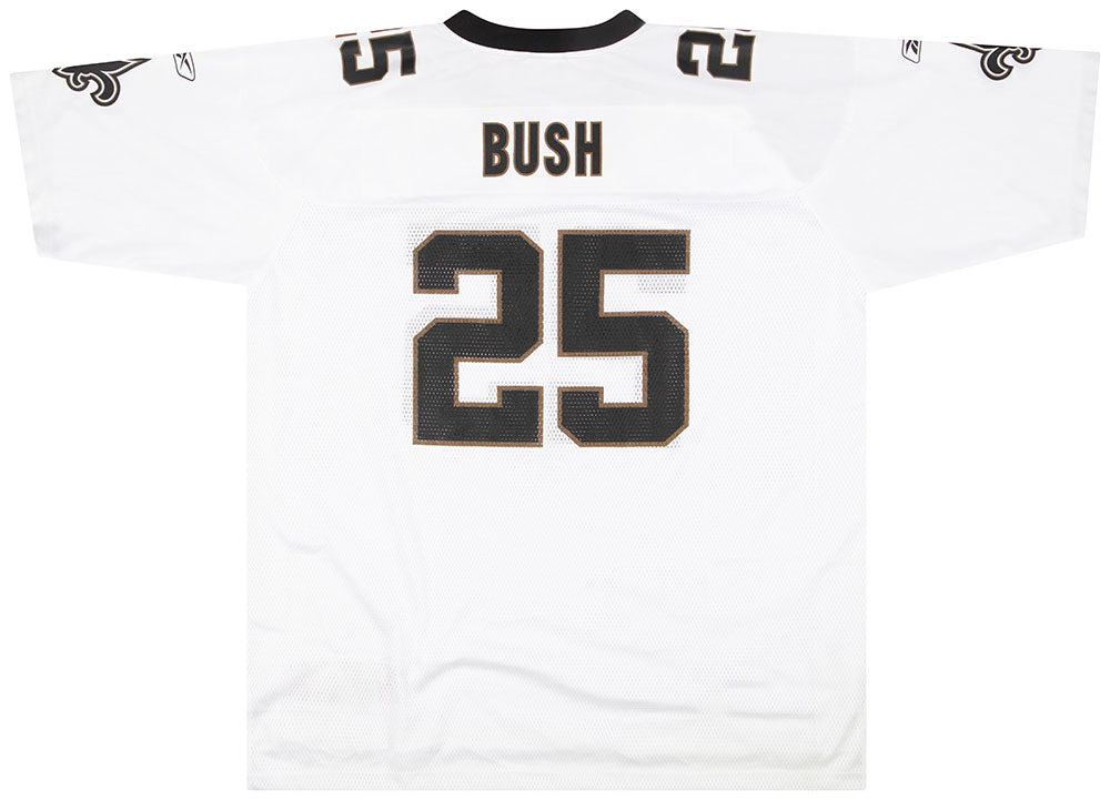 2006 New Orleans Saints Bush 25 Reebok On Field Jersey Away L