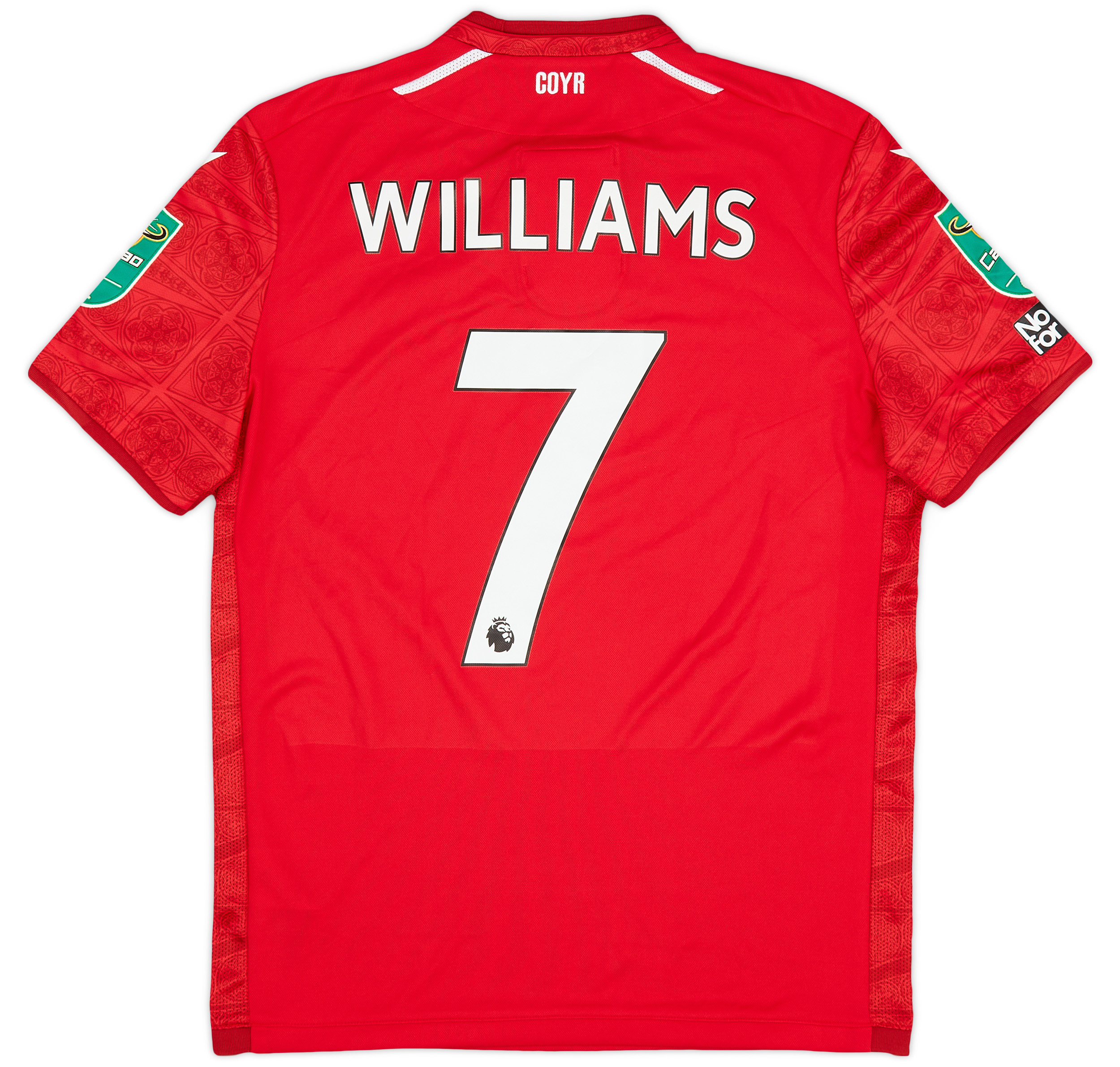 2022-23 Nottingham Forest Match Issue Carabao Cup Home Shirt Williams #7 