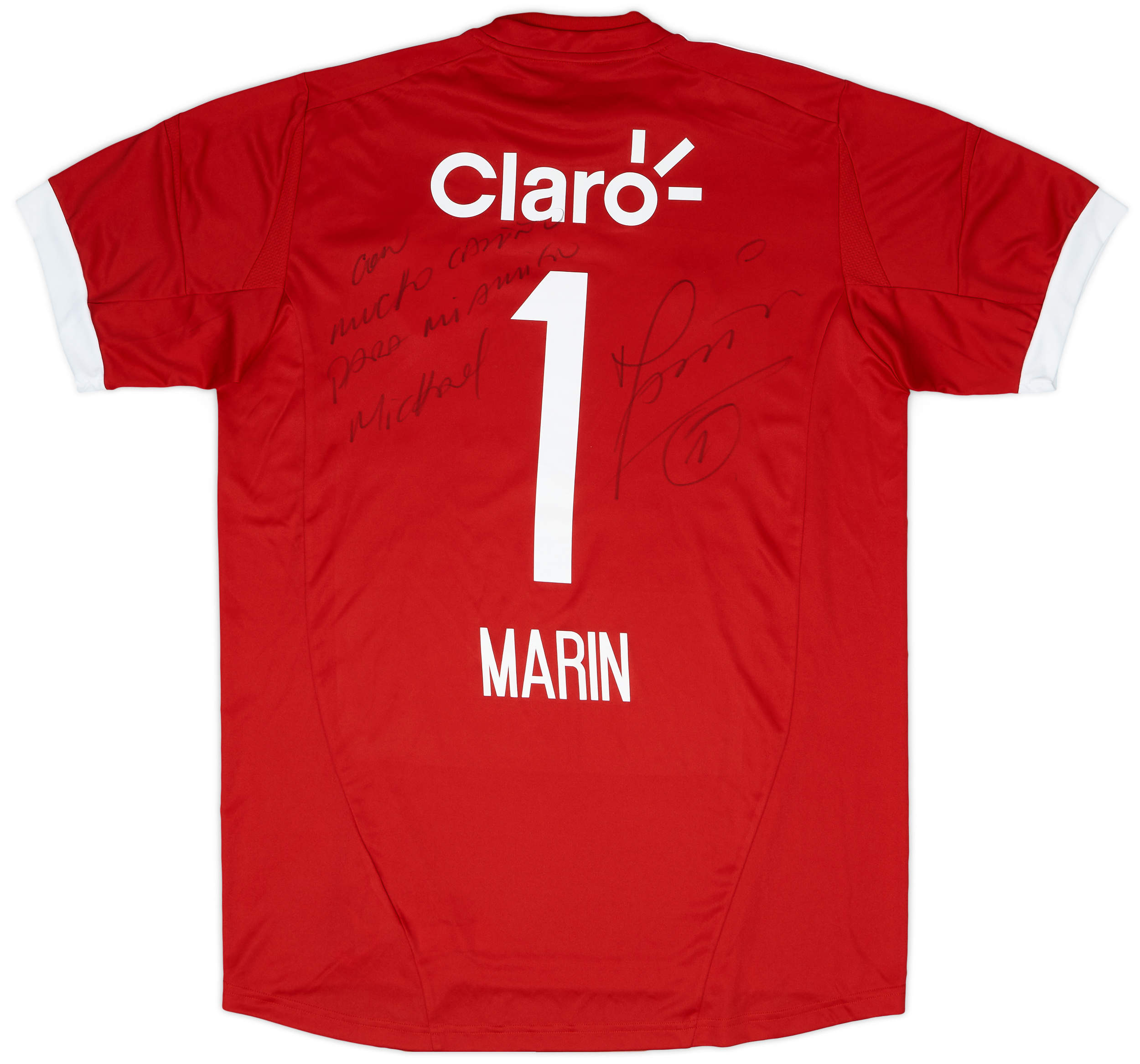 2013-14 Universidad de Chile Match Issue Signed GK Shirt Marin #1