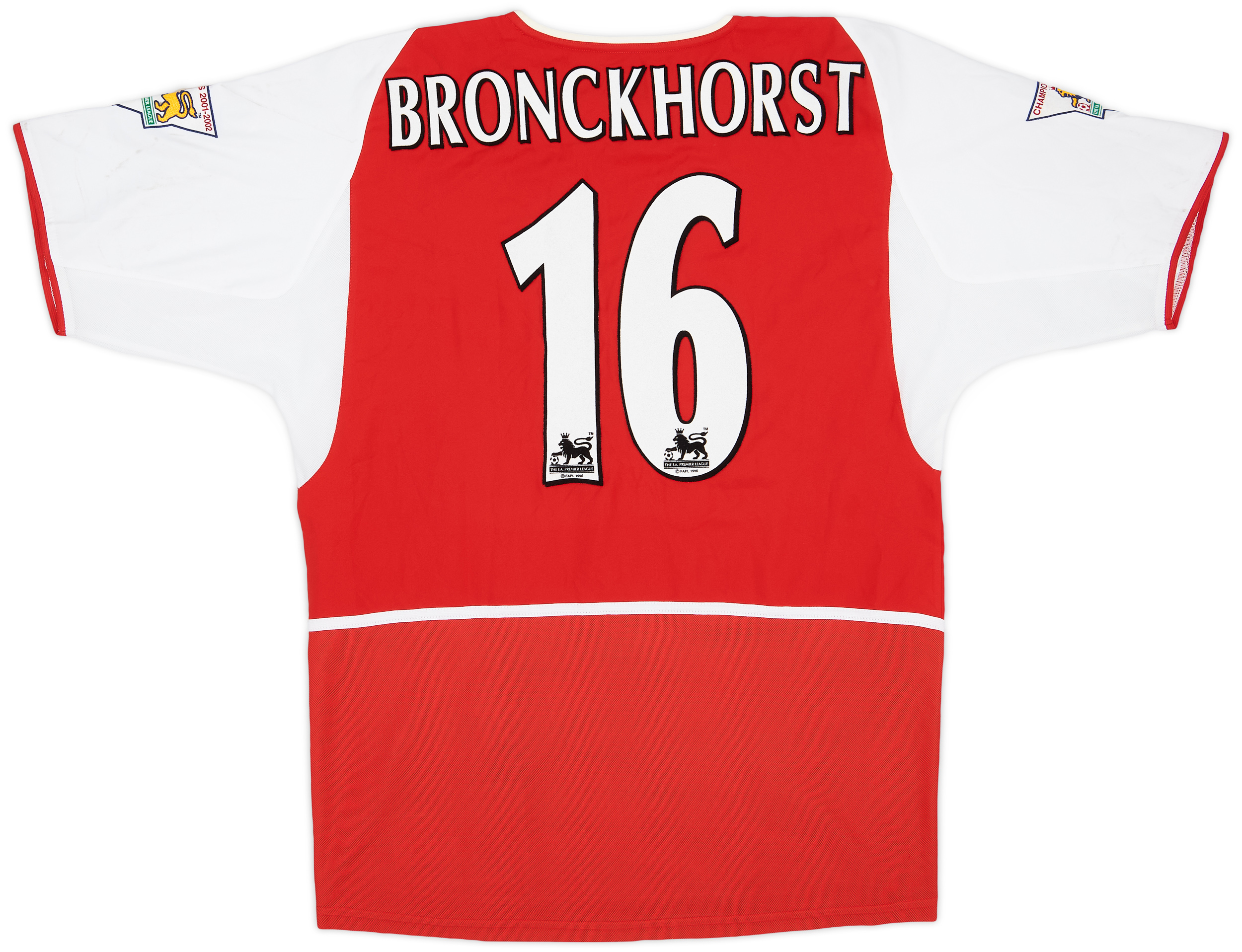 2002-03 Arsenal Signed Home Shirt Bronckhorst #16