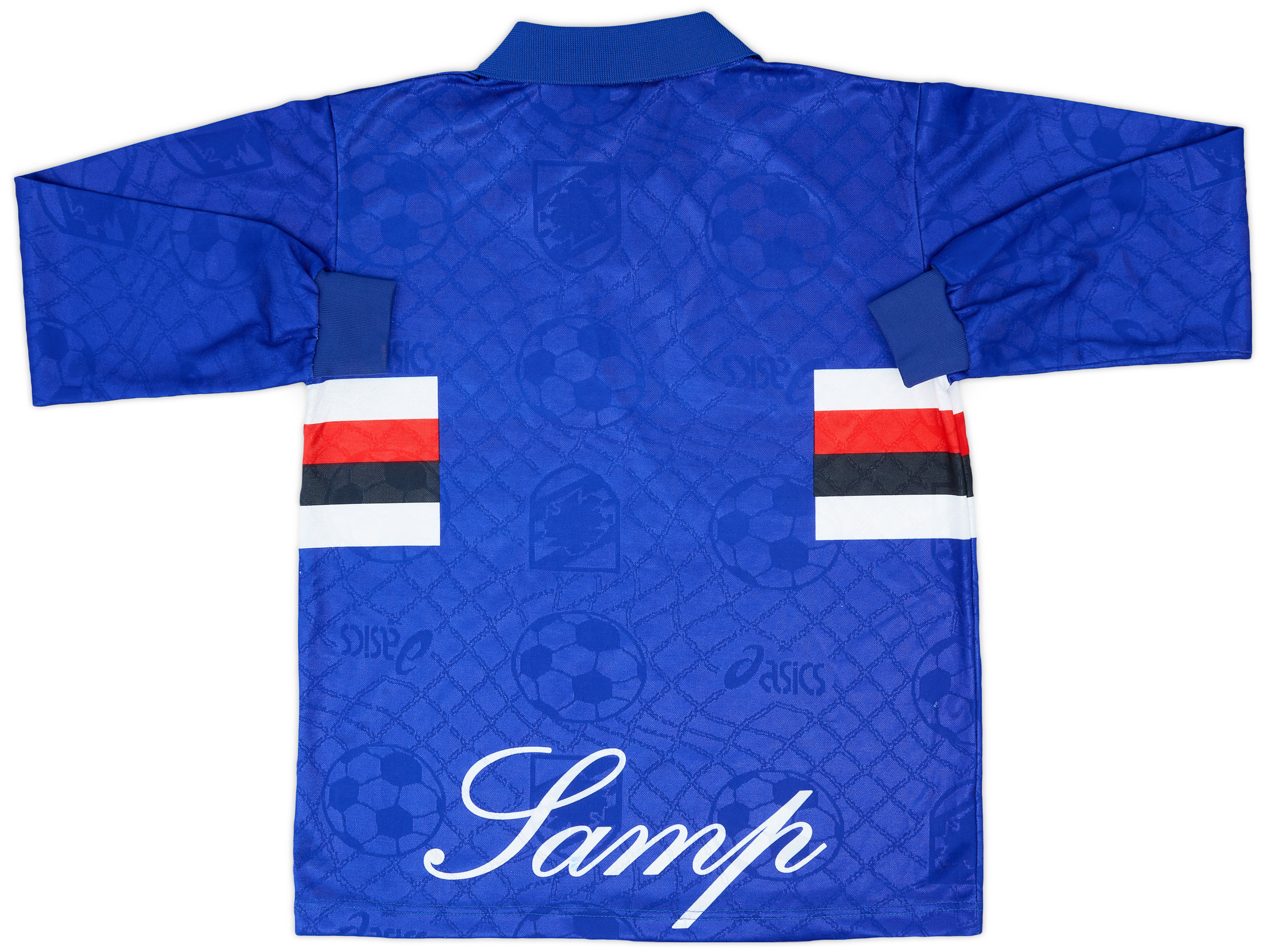 Vtg 95/96 asics × Sampdoria Game Shirts 1996-97 Sampdoria Home L/S Shirt - 7/10 - (XS)