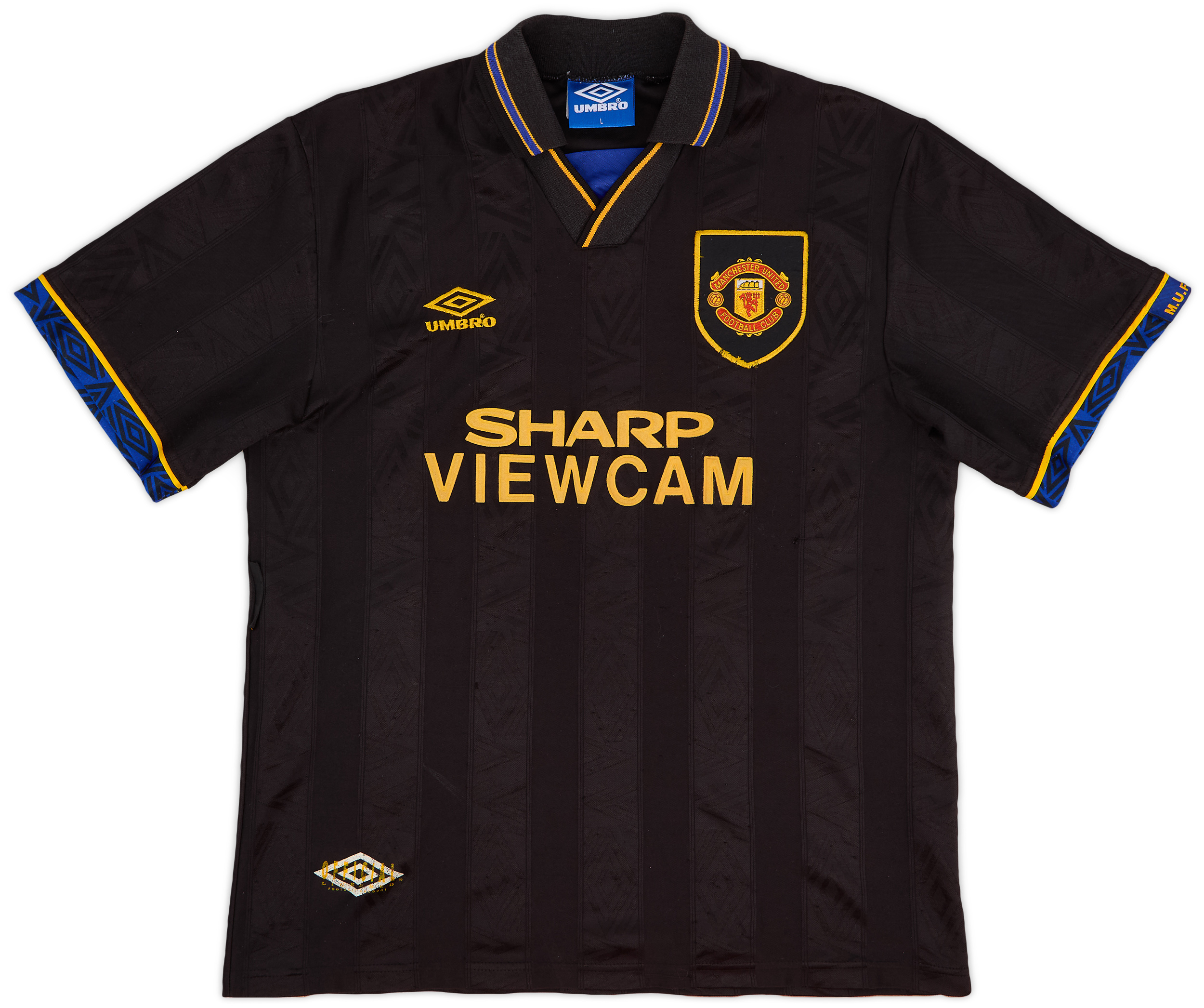 【93/95 Awayモデル】E・カントナ ＃７ マンチェスターユナイテッド 1993-95 Manchester United Away Shirt Cantona #7 - 5/10 - (L)