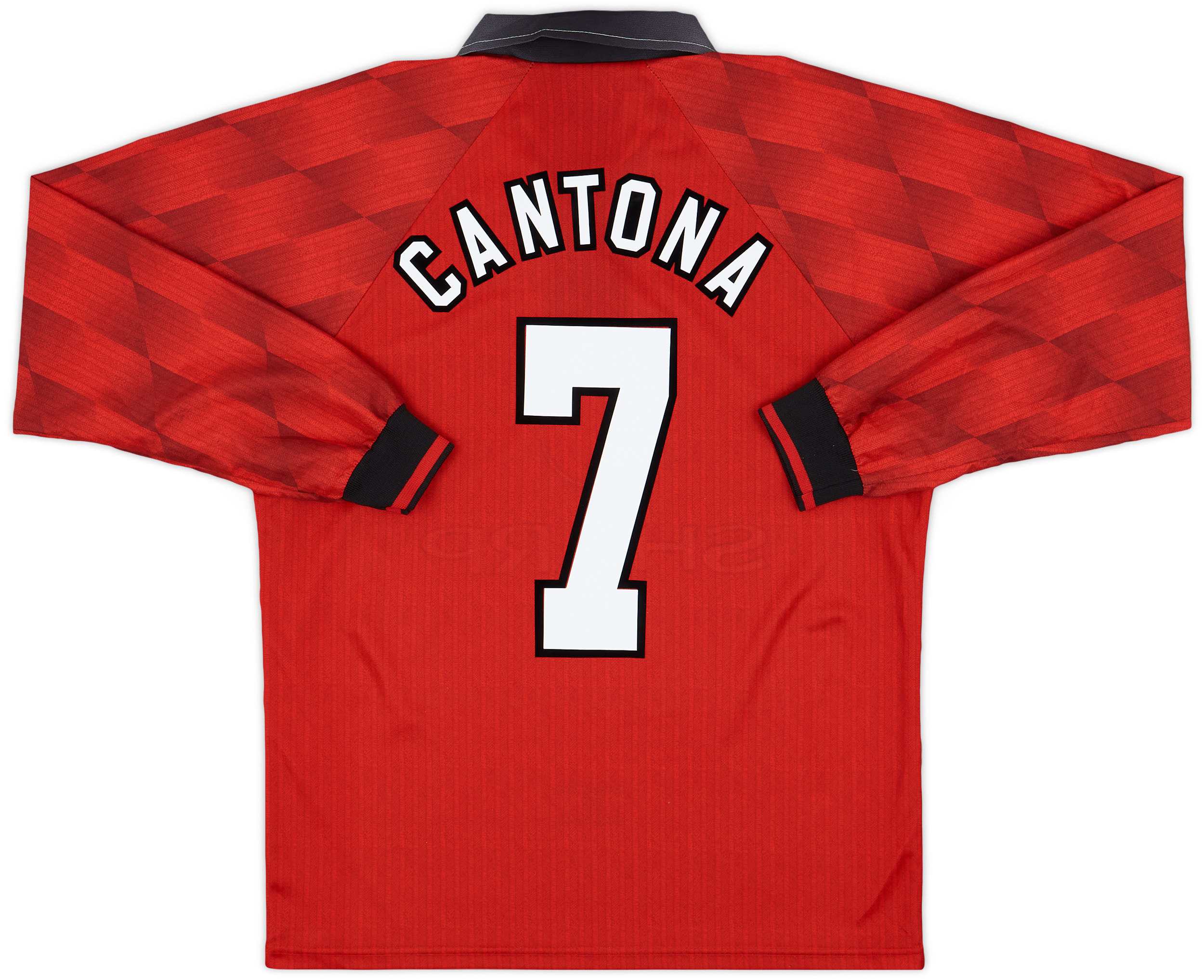 1996-98 Manchester United Home L/S Shirt Cantona #7 - 8/10 - (M)