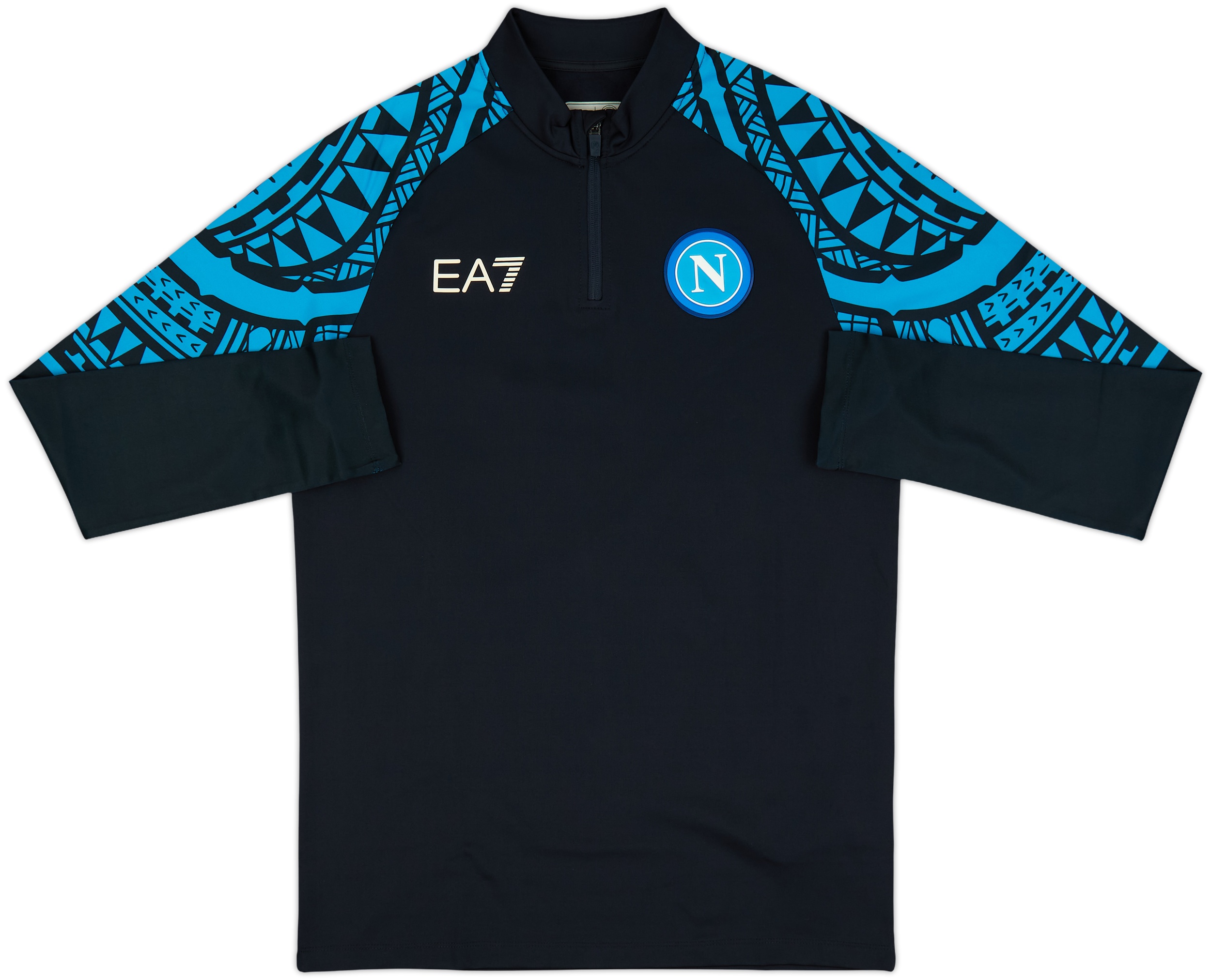 【極​希少】04/05 ナポリ 選手仕様 トレーニングトップ Kappa 2023-24 Napoli EA7 1/4 Zip Training Top