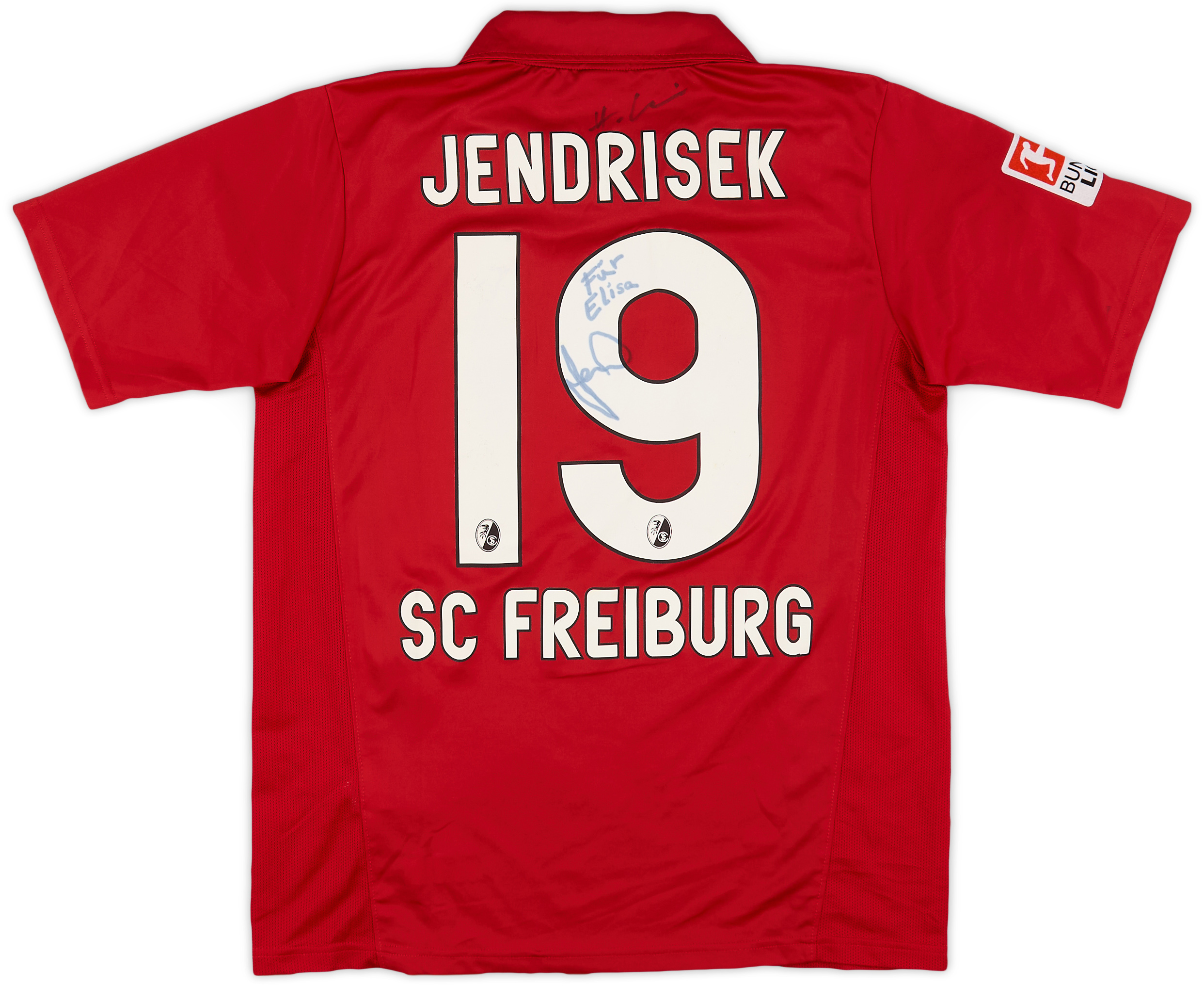 2010-11 Freiburg Match Issue Signed Home Shirt Jendrisek #19