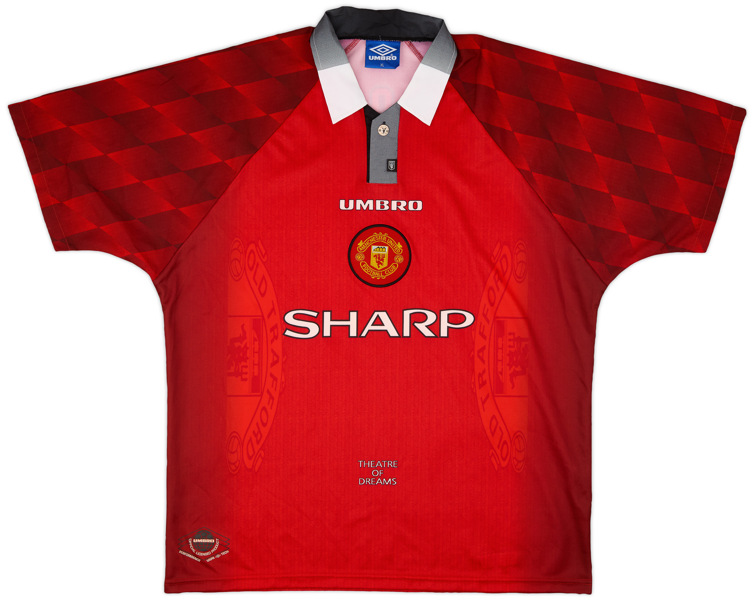 1996-98 Manchester United Home Shirt Scholes #18 - 9/10 - (XL)