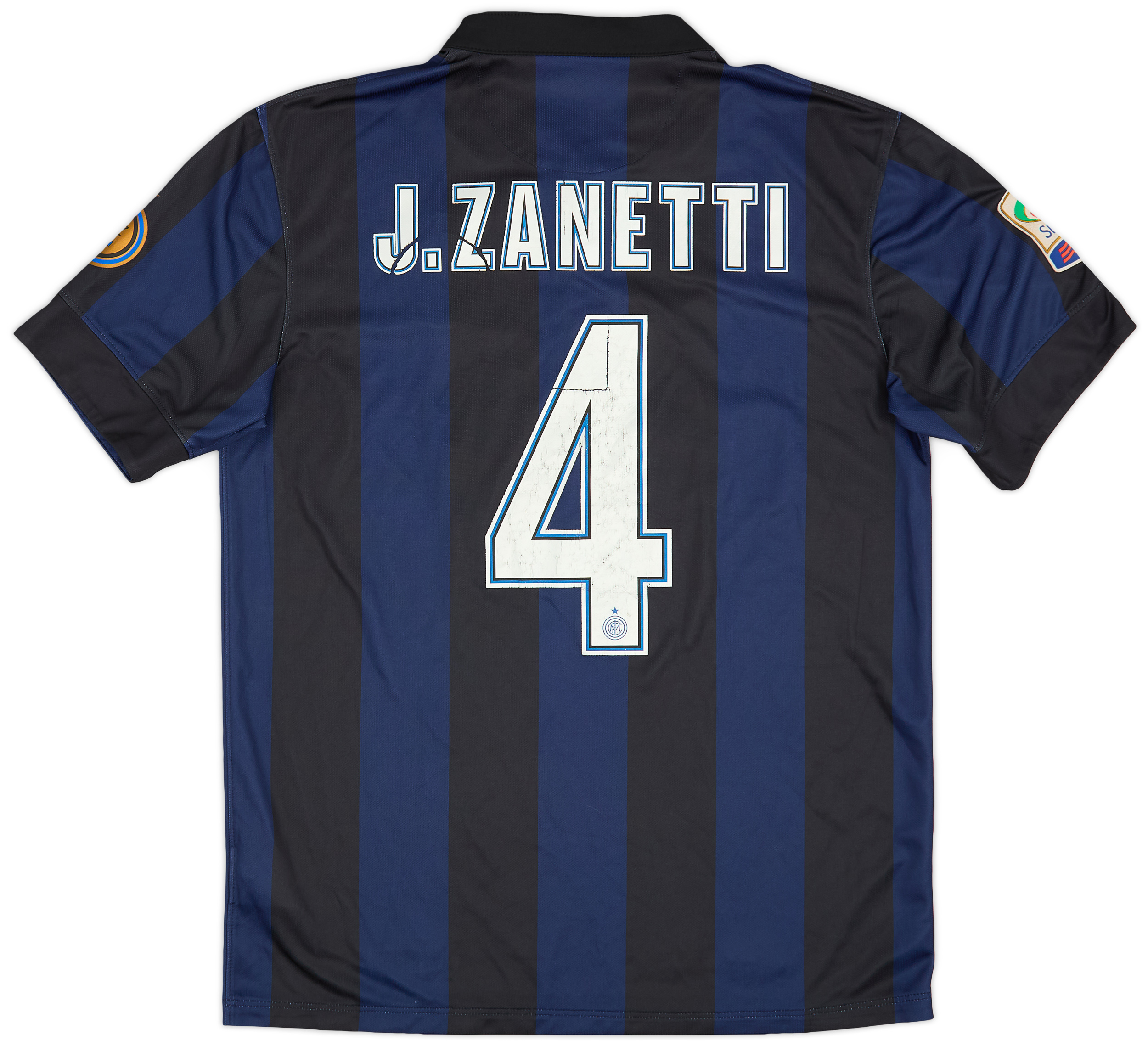 2013-14 Inter Milan Home Shirt J. Zanetti #4 - 6/10 - (M) 2013-14 Inter Milan Home Shirt J. Zanetti #4 - 6/10 - (M)
