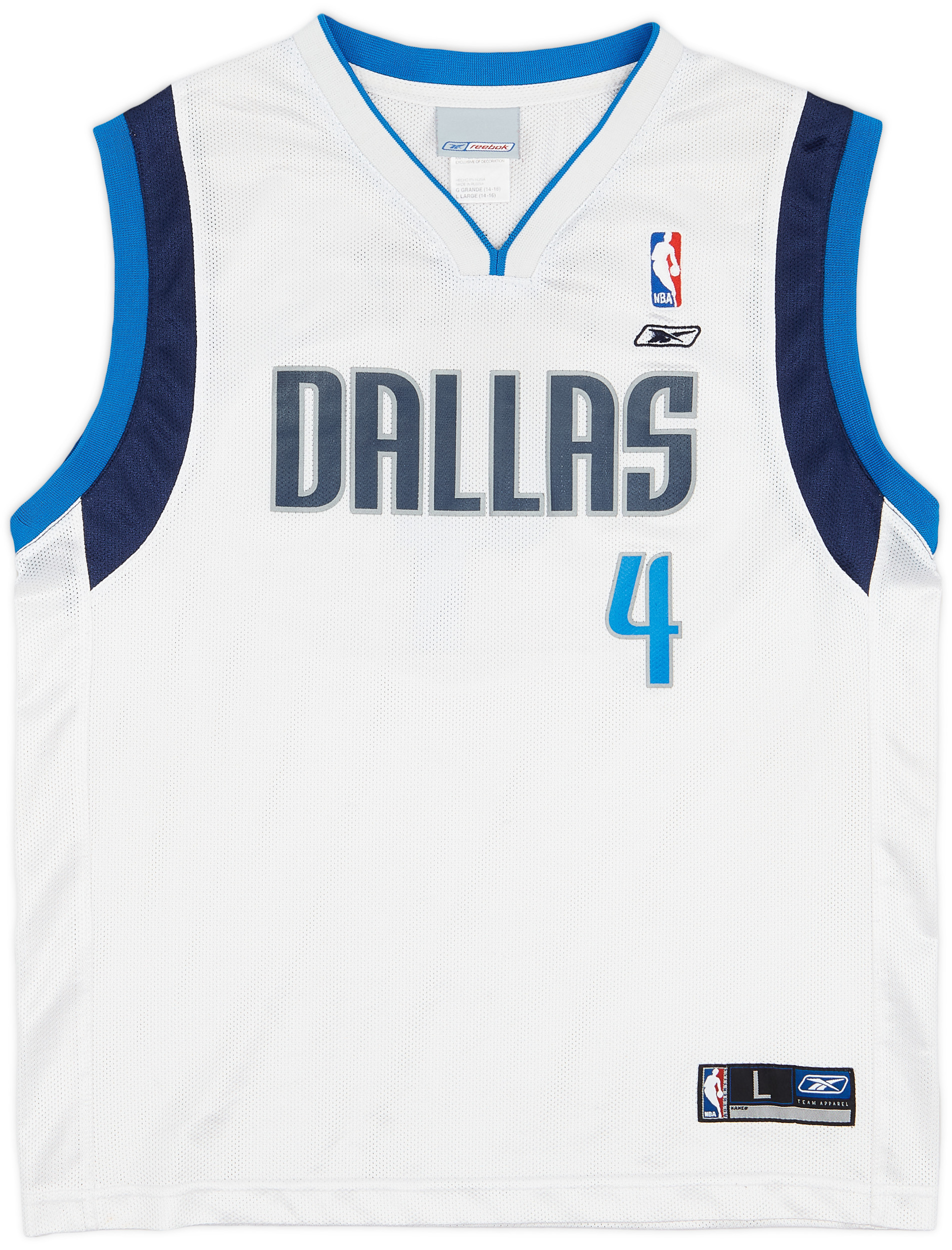 2002-05 Dallas Mavericks Finley #4 Reebok Home Jersey - 8/10 - (L.Boys)