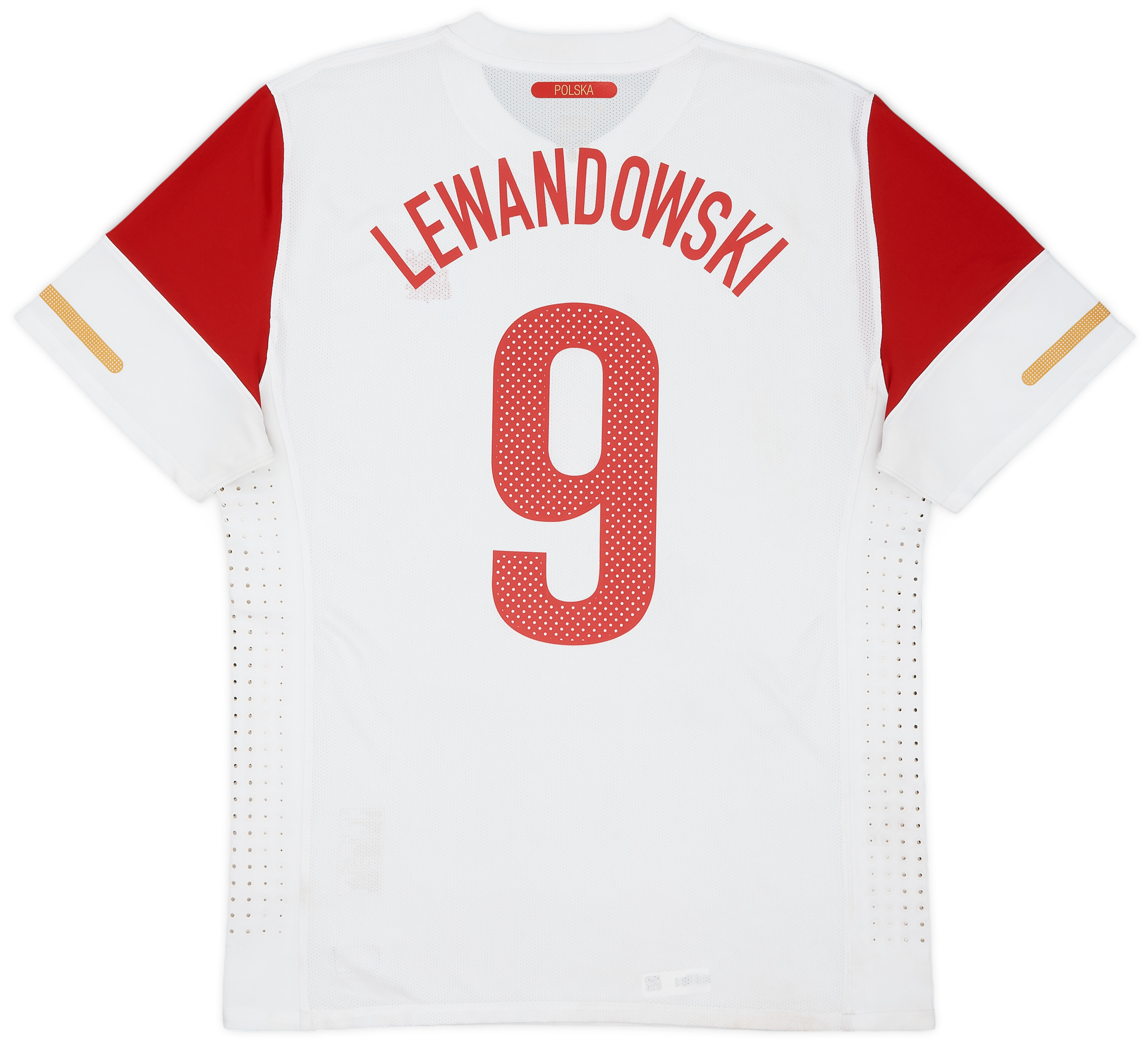 2010-12 Poland Player Issue Home Shirt Lewandowski #9 - 8/10 - (XL)