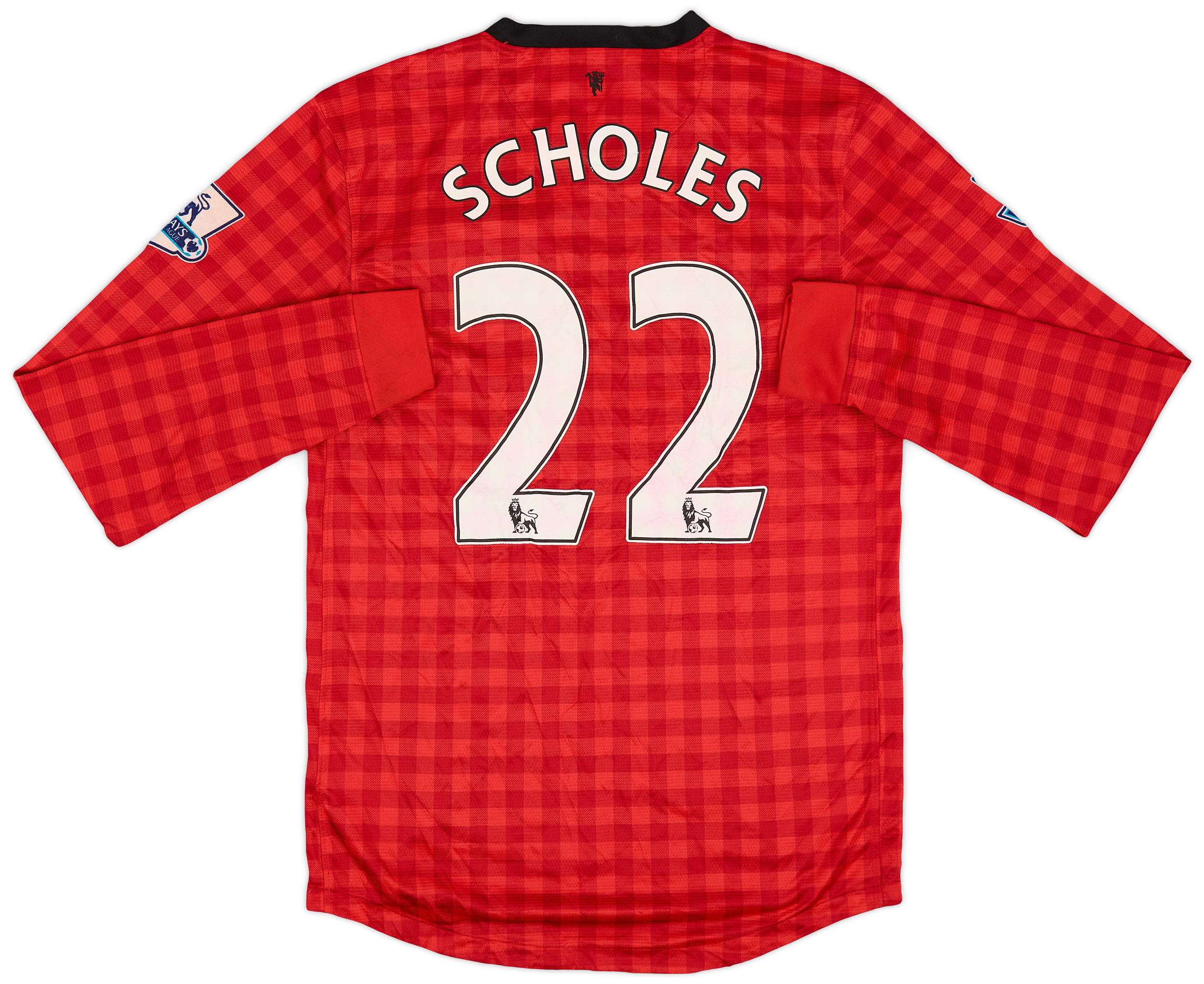 2012-13 Manchester United Home L/S Shirt Scholes #22 - 6/10 - (S)