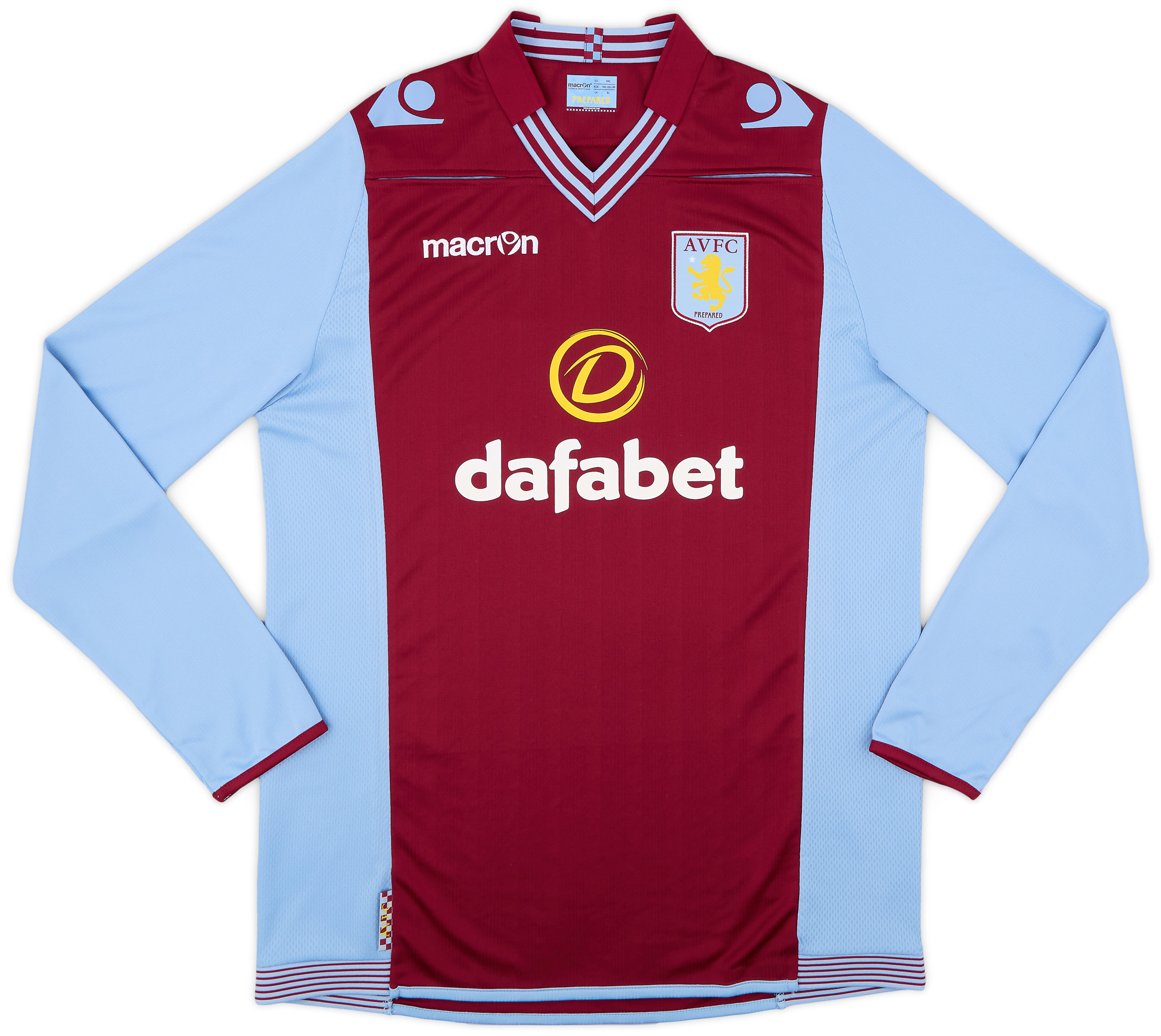 2013-14 Aston Villa Home L/S Shirt - 8/10 - (XL)