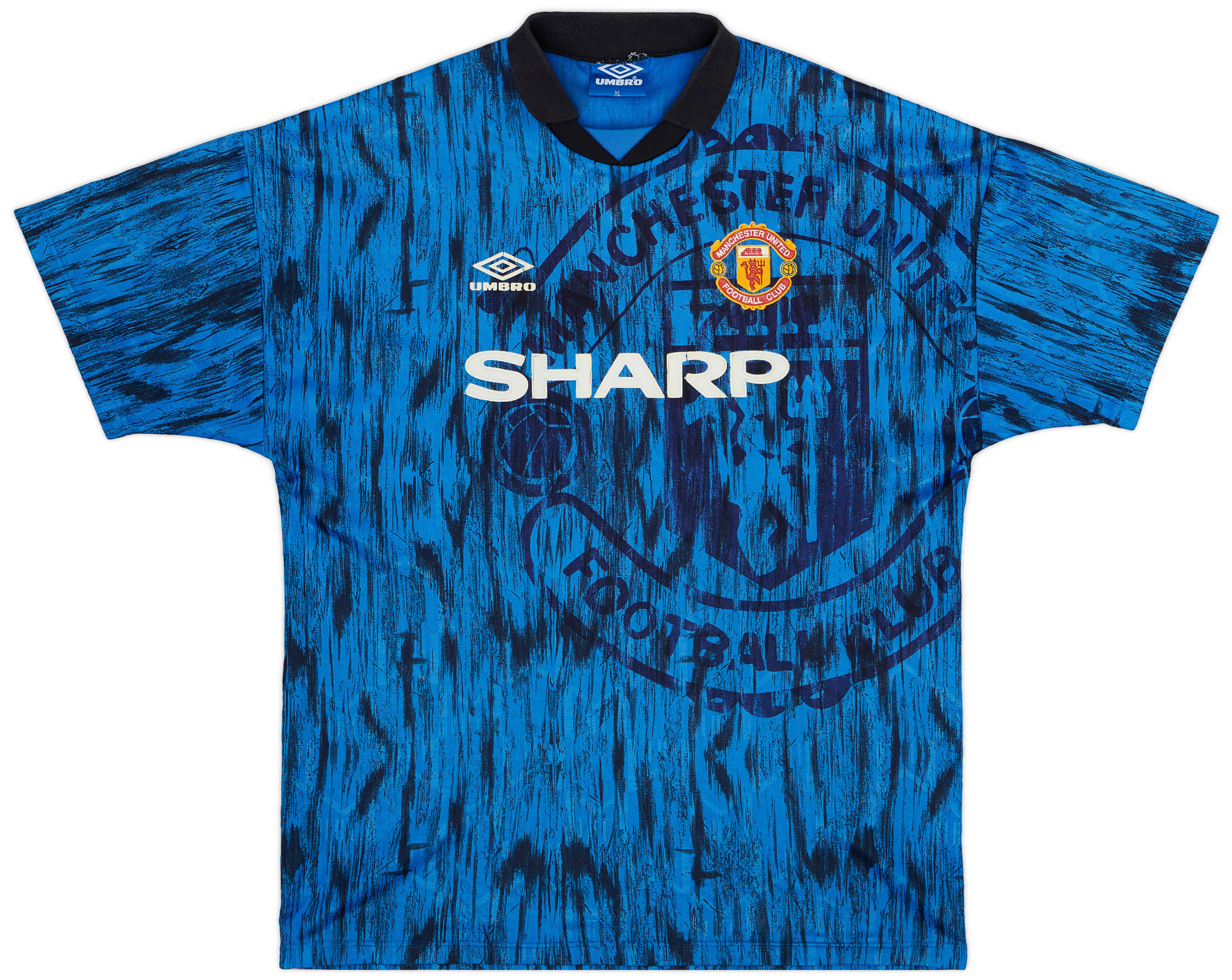 JEF UNITED Mizuno シャツ 9番 ネイビー 1992-93 Manchester United Away Shirt - 5/10 - (XL)