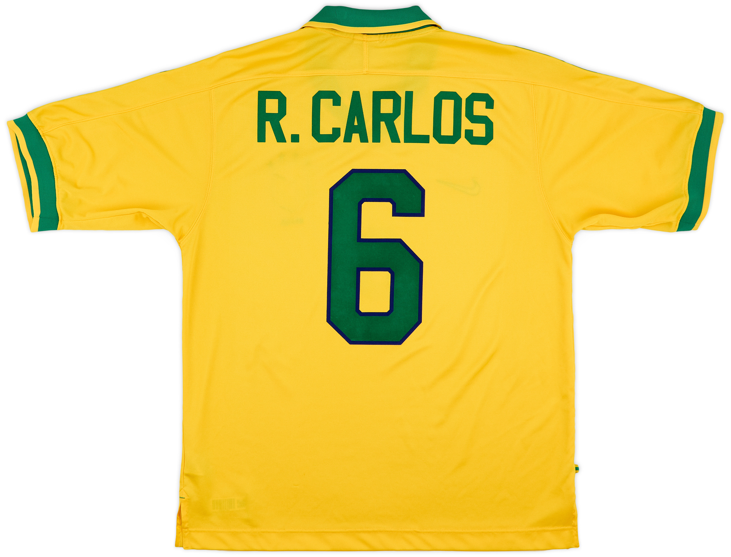 1997-98 Brazil Home Shirt R.Carlos #6 - 9/10 - (L)