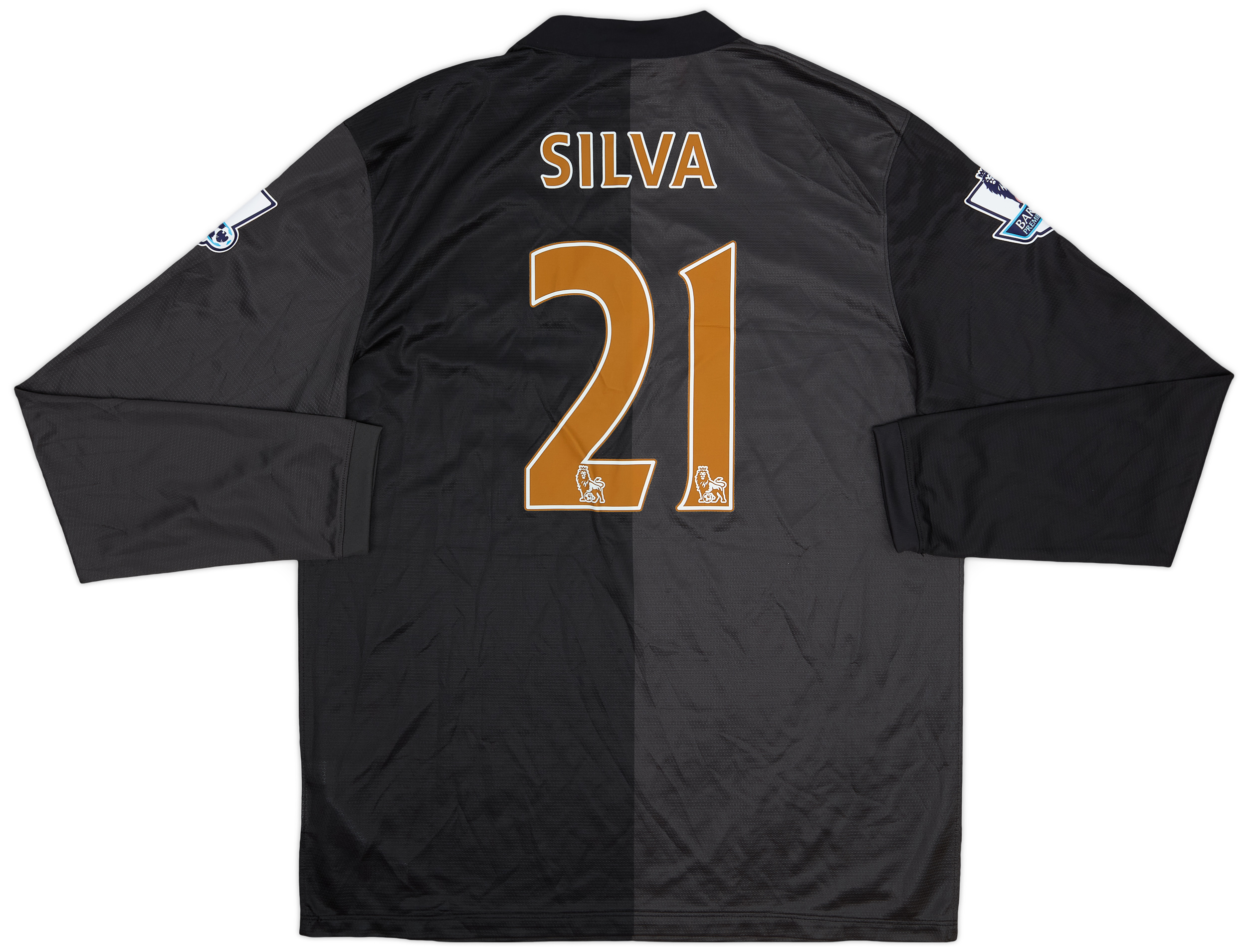 2013-14 Manchester City Away L/S Shirt Silva #21 (L)