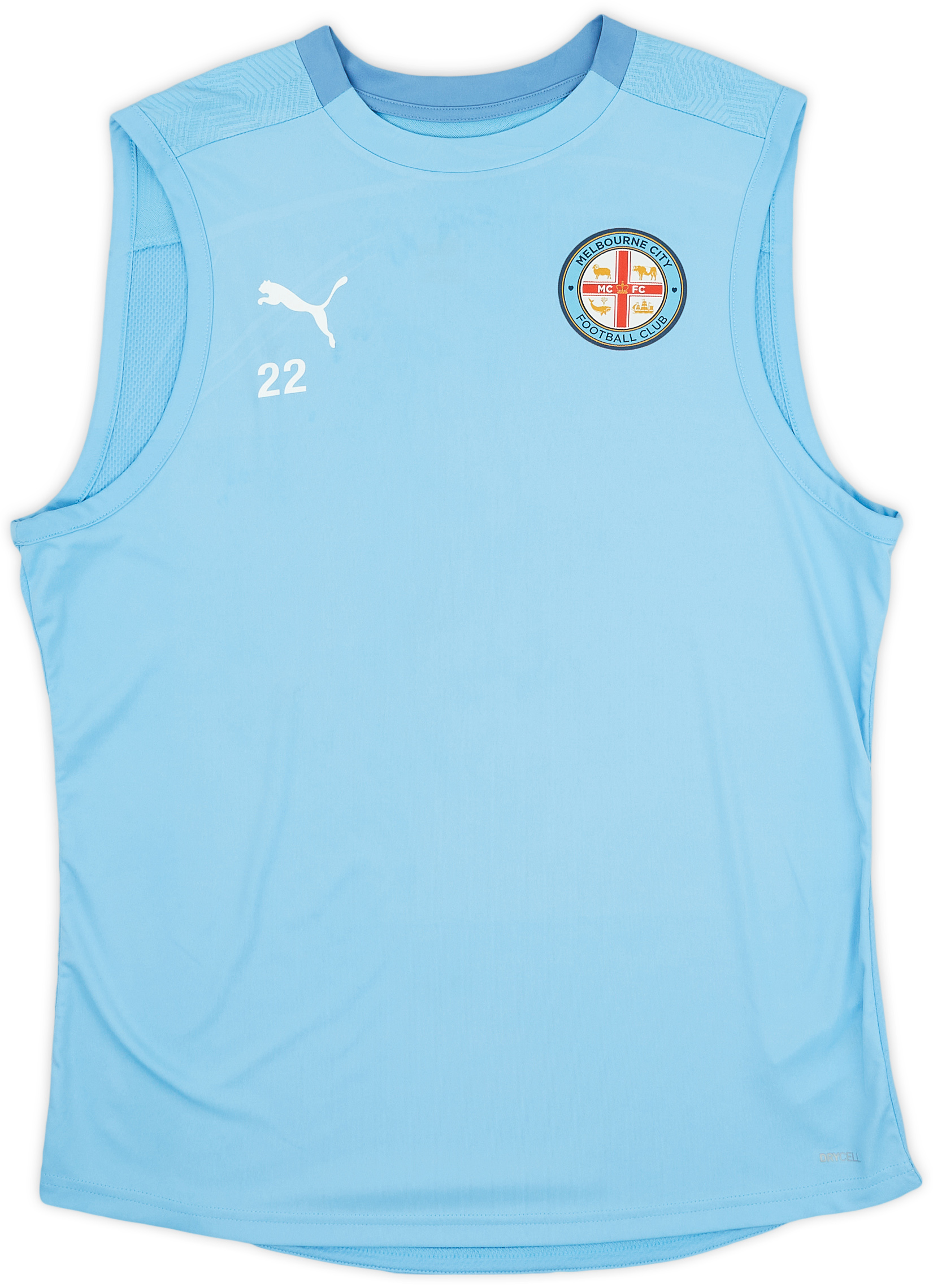 2019-20 Melbourne City Puma Player Issue Training Vest #22 - 8/10 - (L)