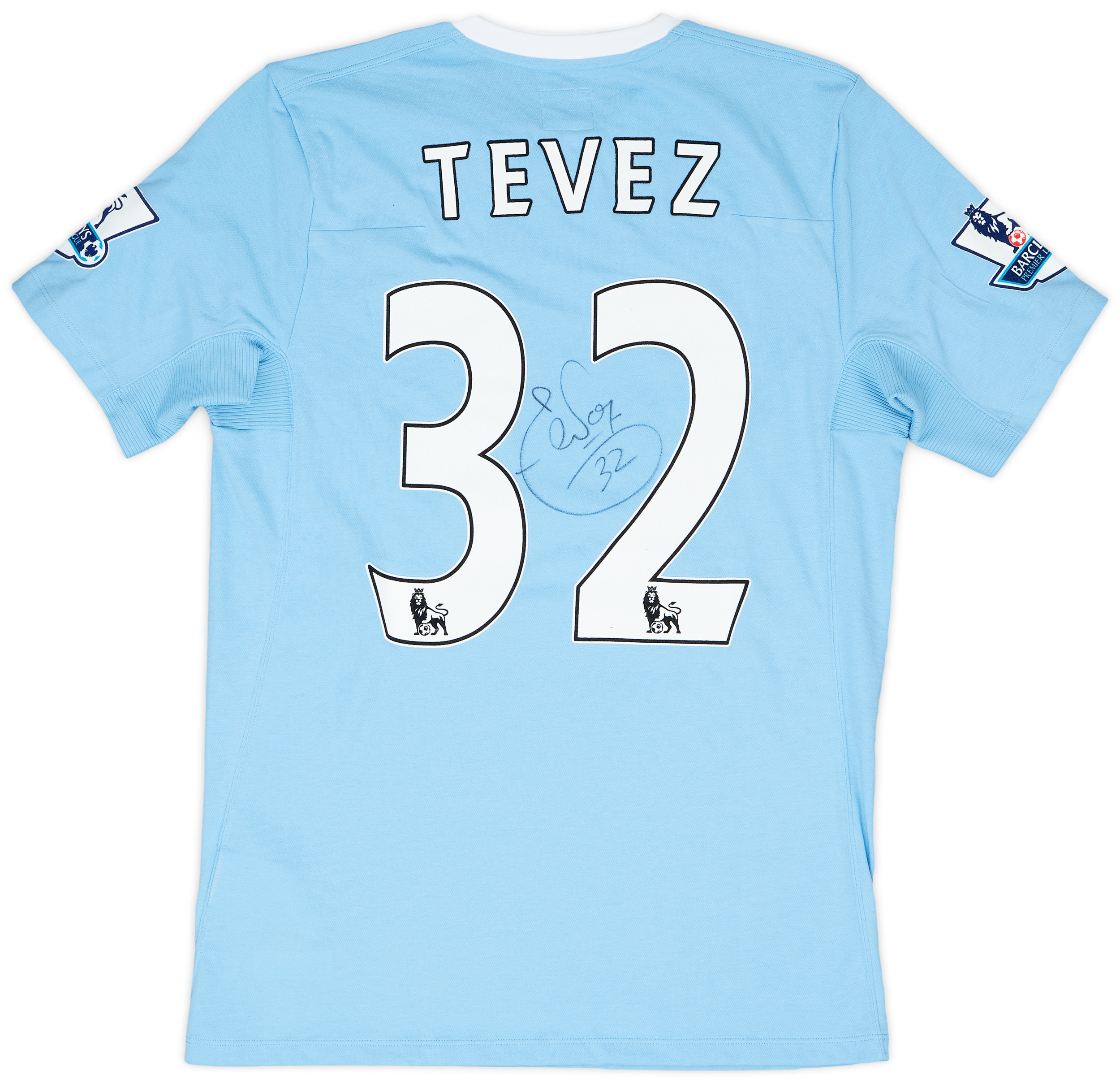 UMBROマンチェスター・シティ09/113rd TEVEZ 32 サイズ38 2009-10 Manchester City Match Issue Signed Home Shirt Tevez #32