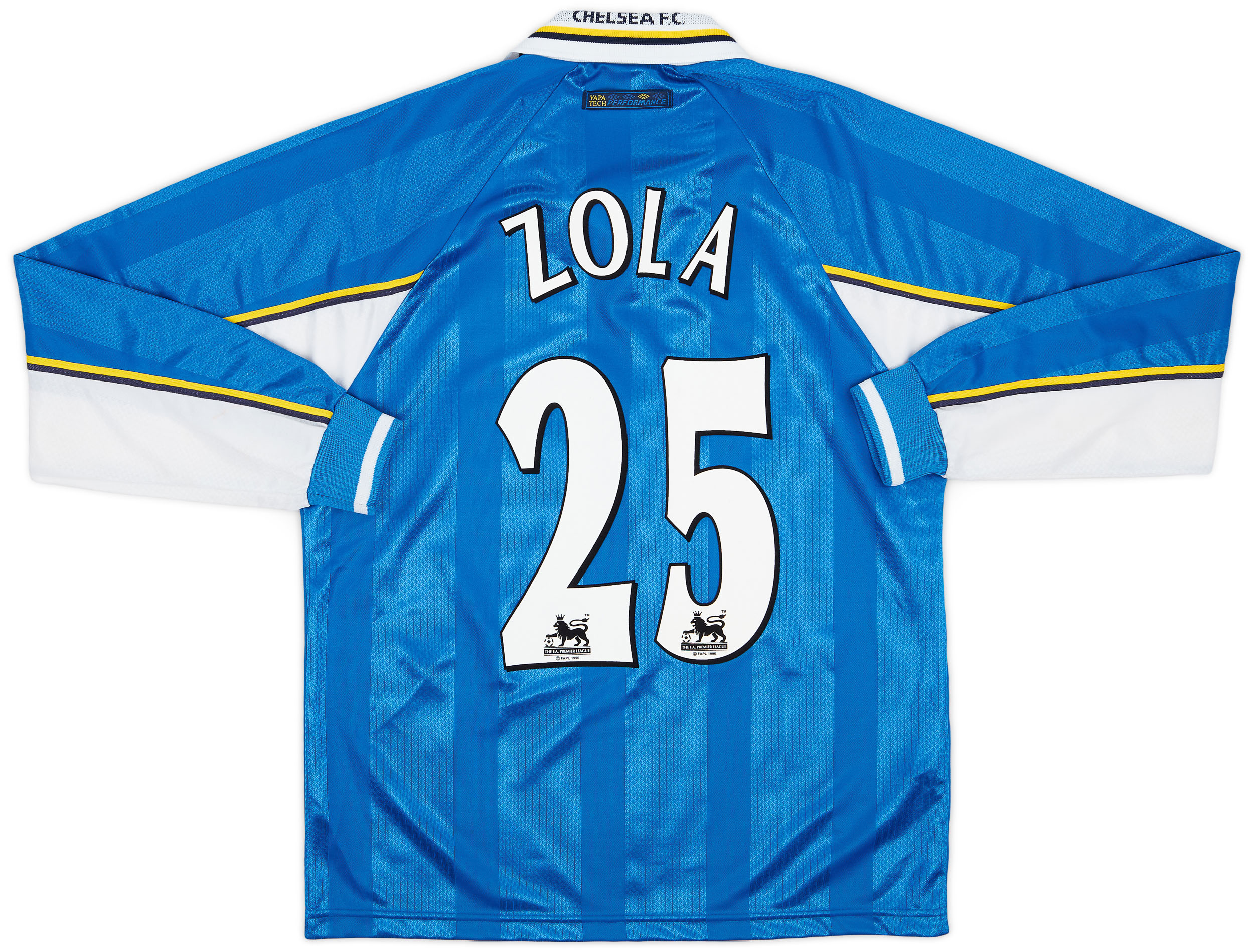 97/99 チェルシー ゾラ　新品紙タグ付きカップ戦ファイナルユニフォーム 1997/99 ZOLA #25 Chelsea Vintage Umbro CUP WINNERS CUP FINAL