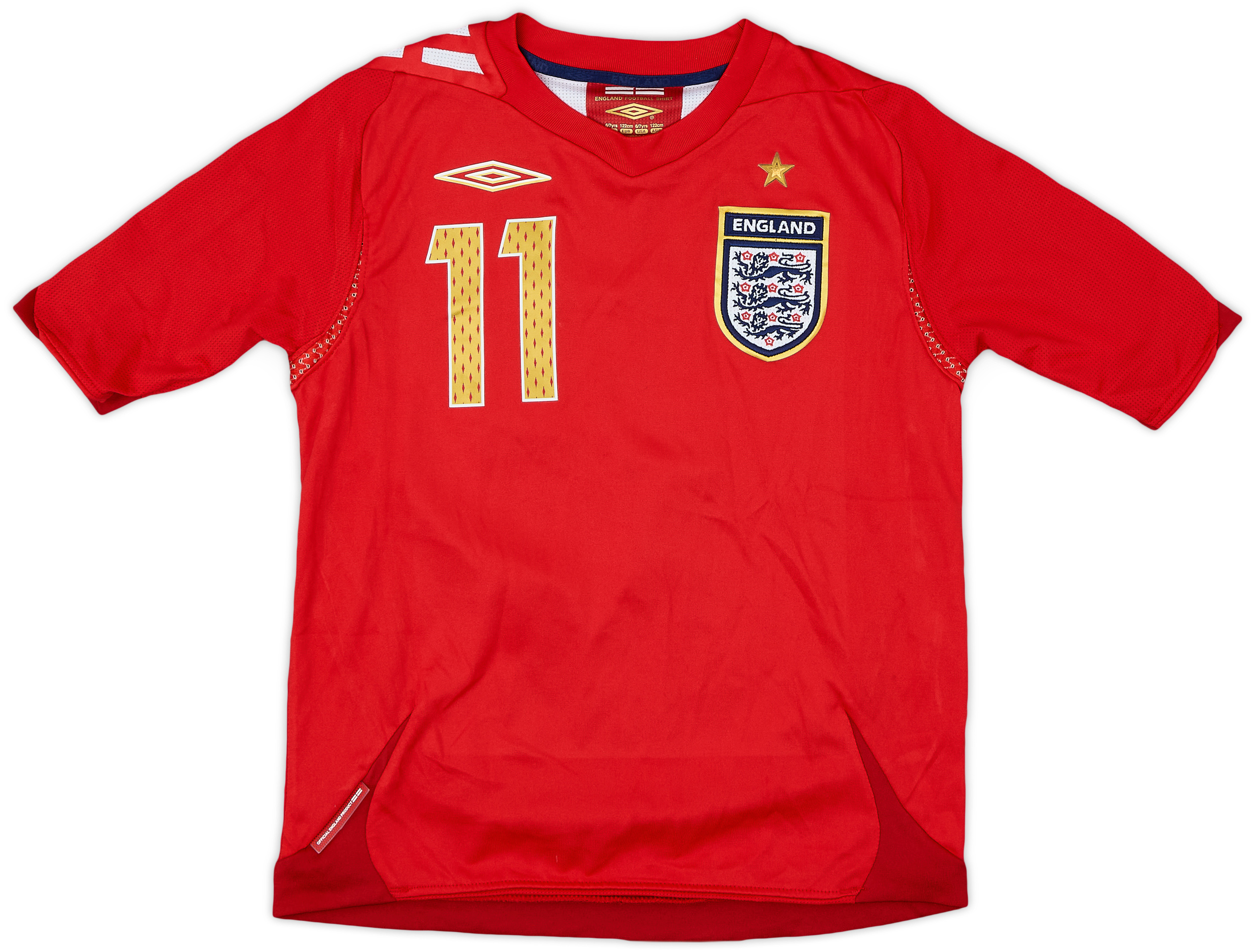 【UMBRO】ENGLAND No.6 GameShirt 2006-2008 ENGLAND 2006 2008 AWAY FOOTBALL SHIRT SOCCER JERSEY UMBRO