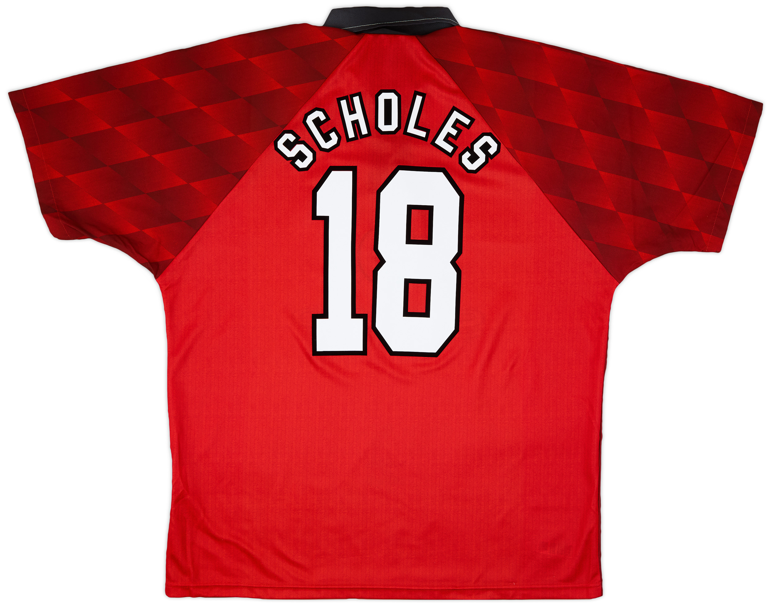 1996-98 Manchester United Home Shirt Scholes #18 - 8/10 - (XL)