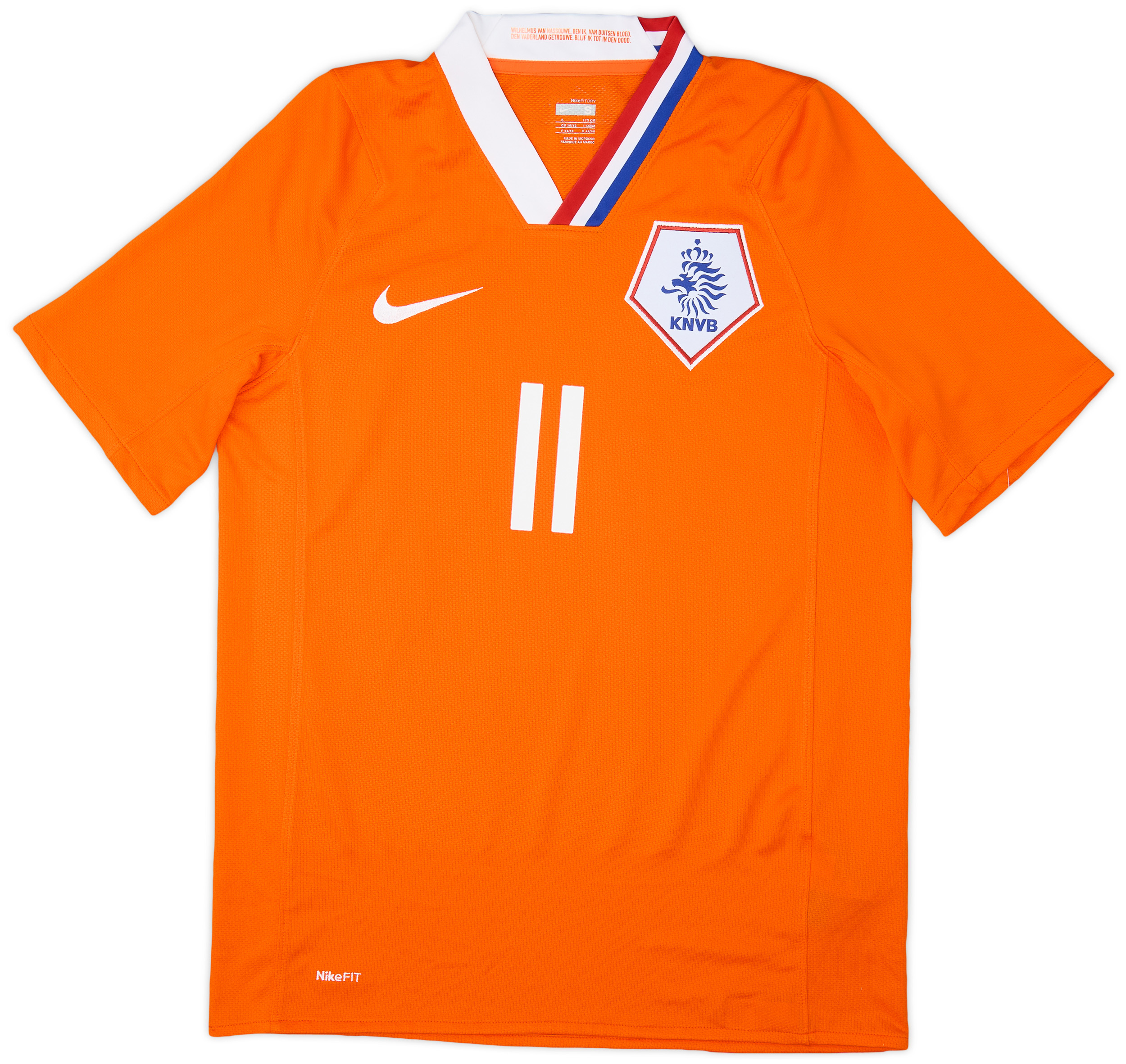 2010-11 Netherlands Home Shirt Robben #11 (L)