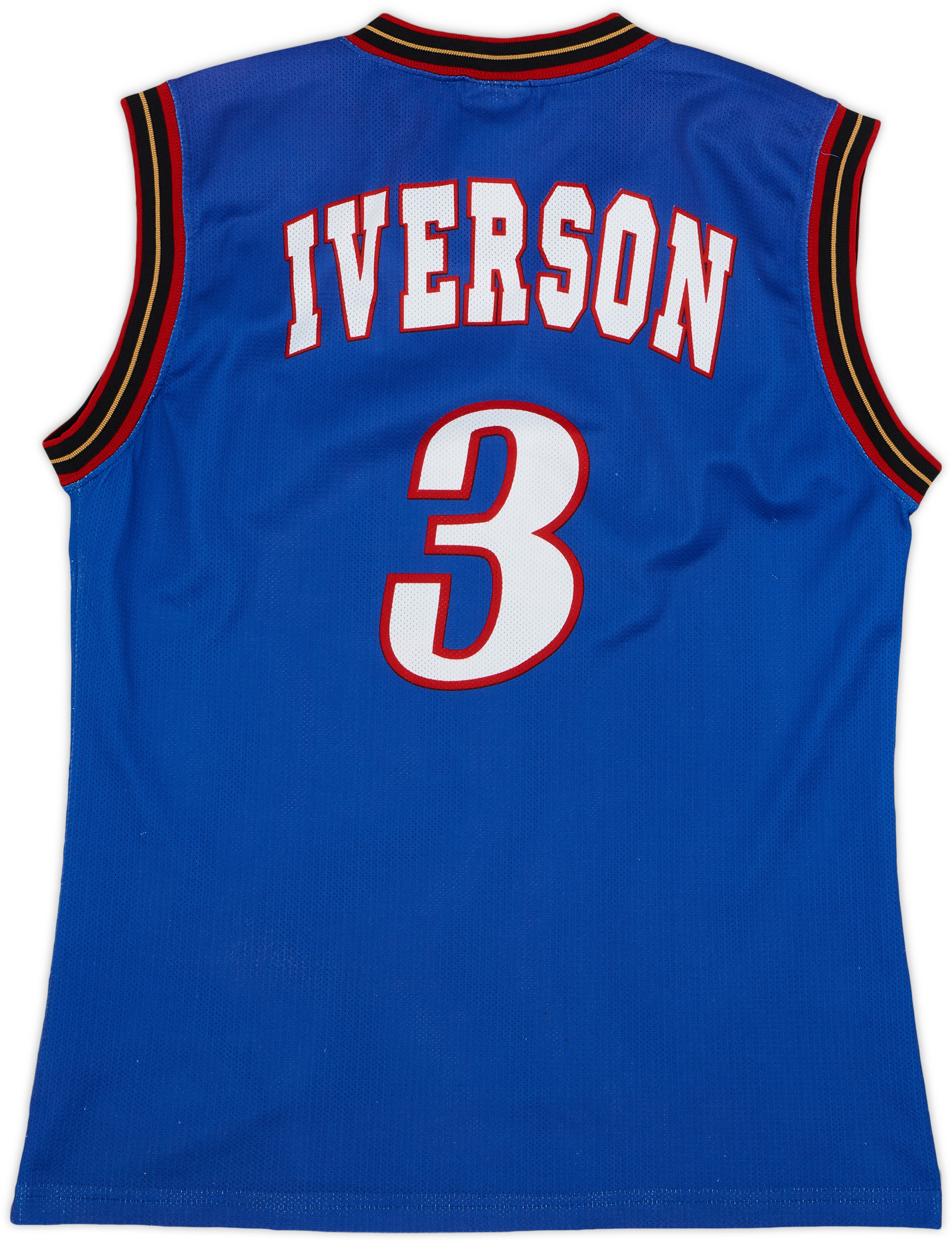 1999-00 Philadelphia 76ers Iverson #3 Champion Alternate Jersey - 8/10 - (M)