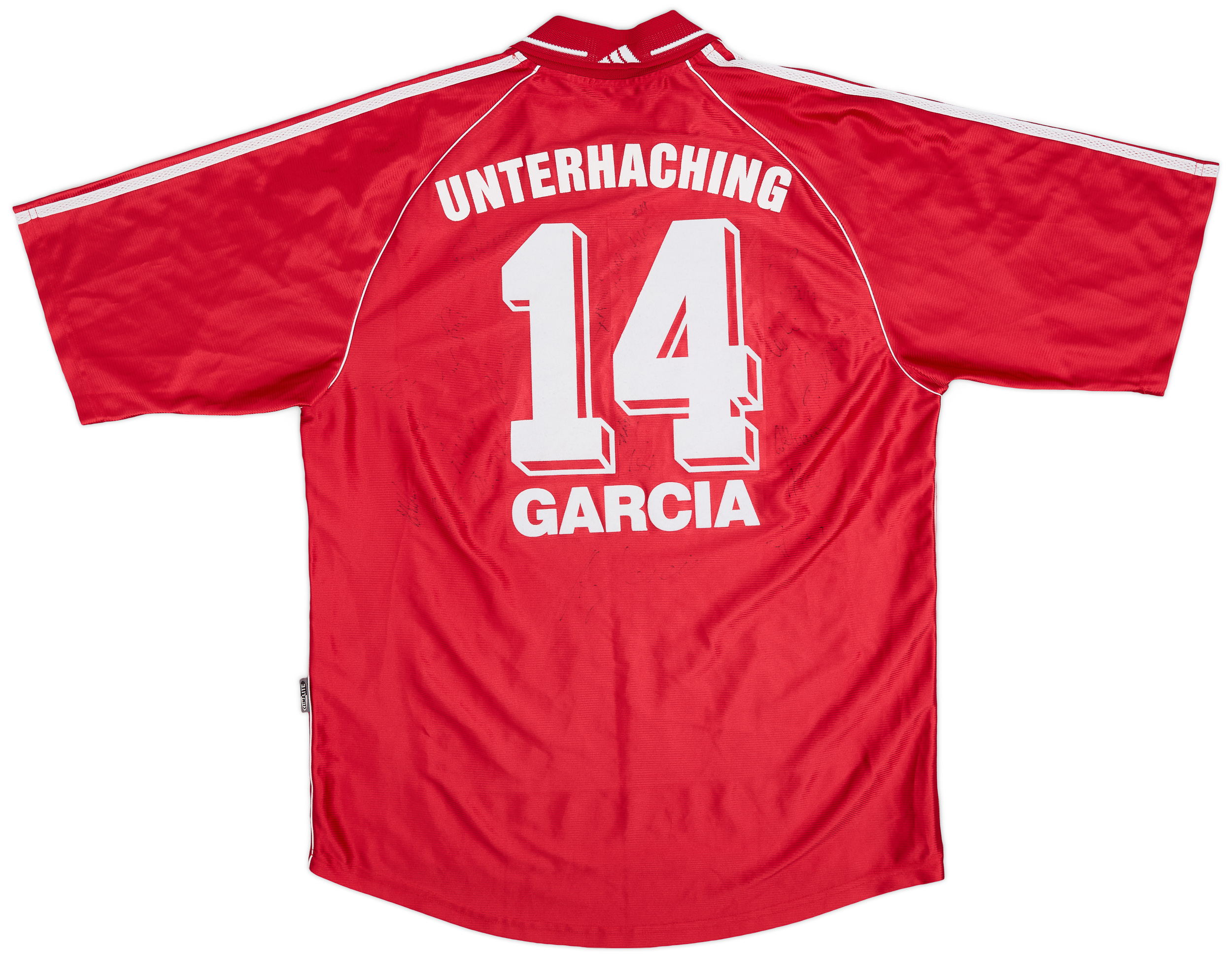1999-00 Unterhaching Signed Home Shirt Garcia #14 - 9/10 - (XL)
