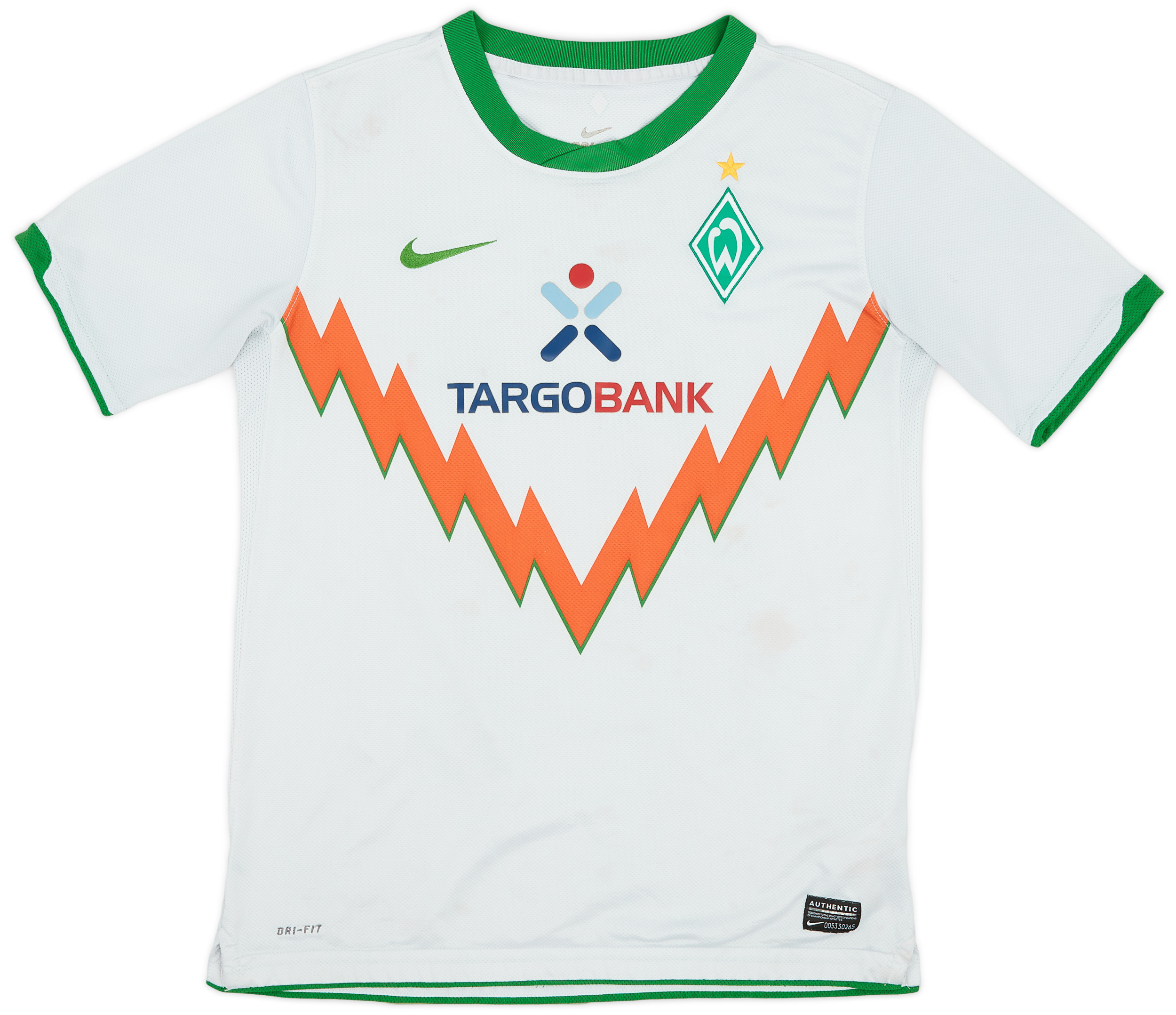 ウェア Werder Bremen 2010/11Player Issue shirt 2010-11 Werder Bremen Away Shirt Marin #10 - 3/10 - (XL.Boys)