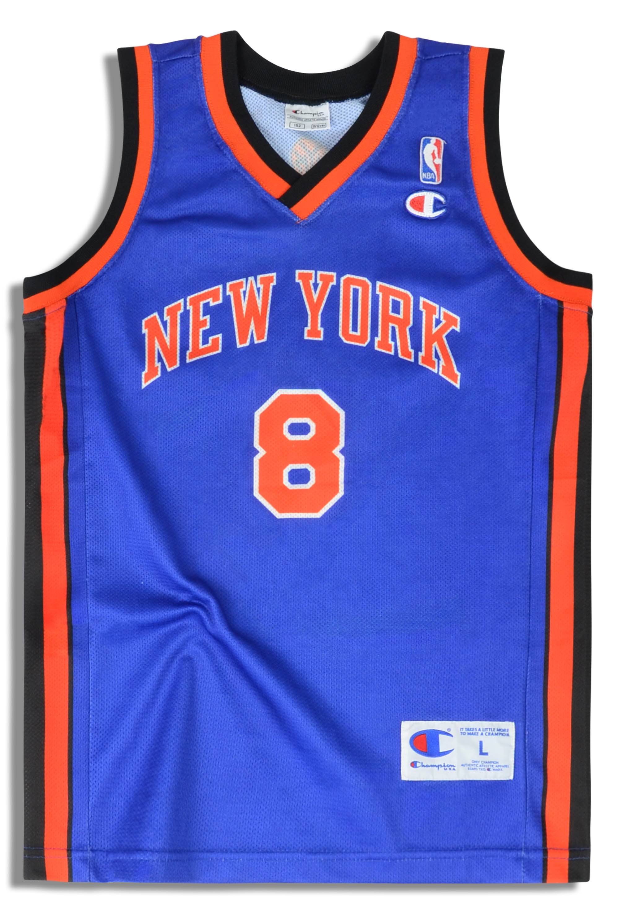 1998-01 New York Knicks Sprewell #8 Champion Jersey (Away) Y