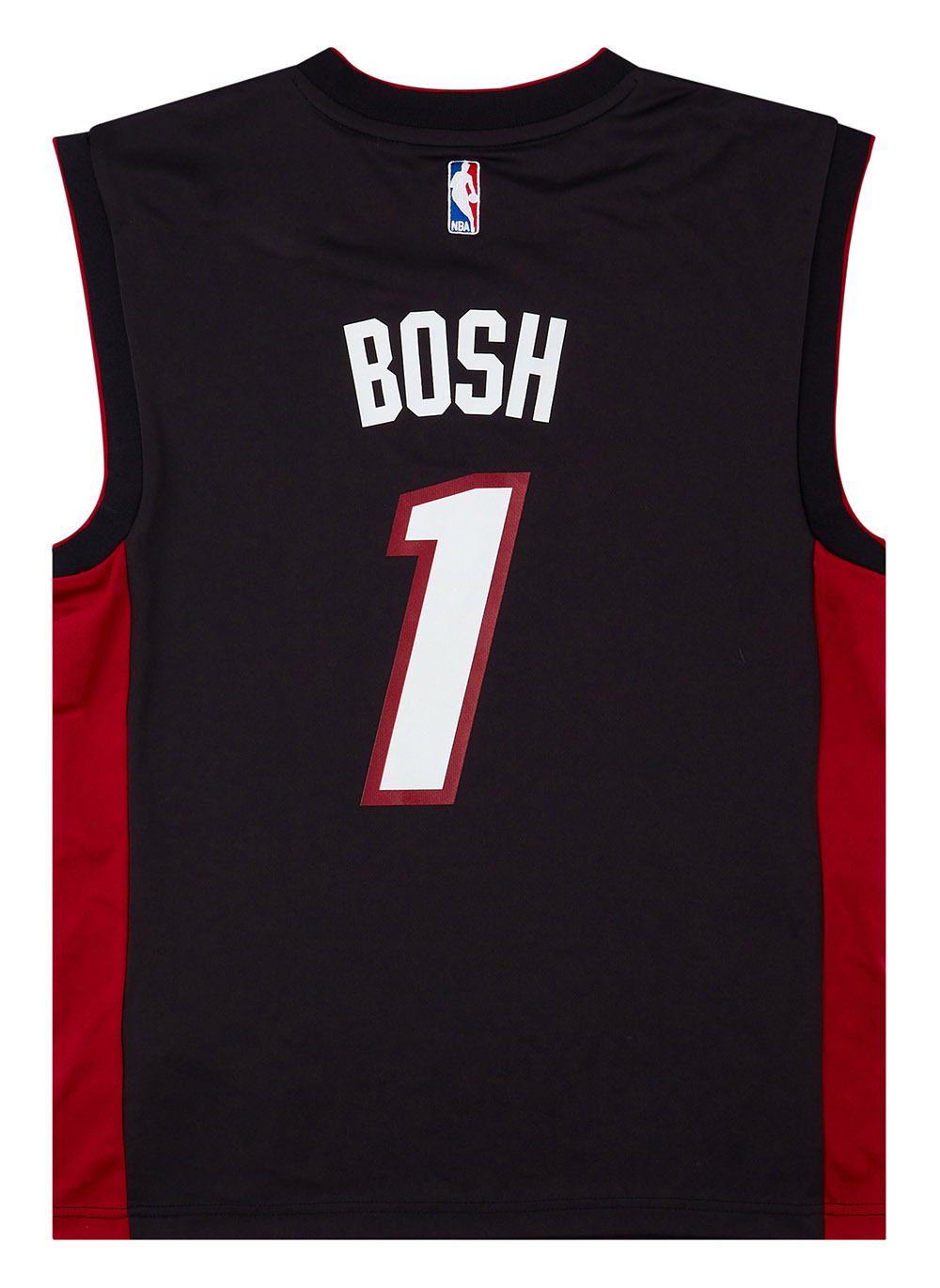 MIAMI HEAT NBA BASKETBALL JERSEY SHIRT #1 BOSH BLACK OUT ADIDAS