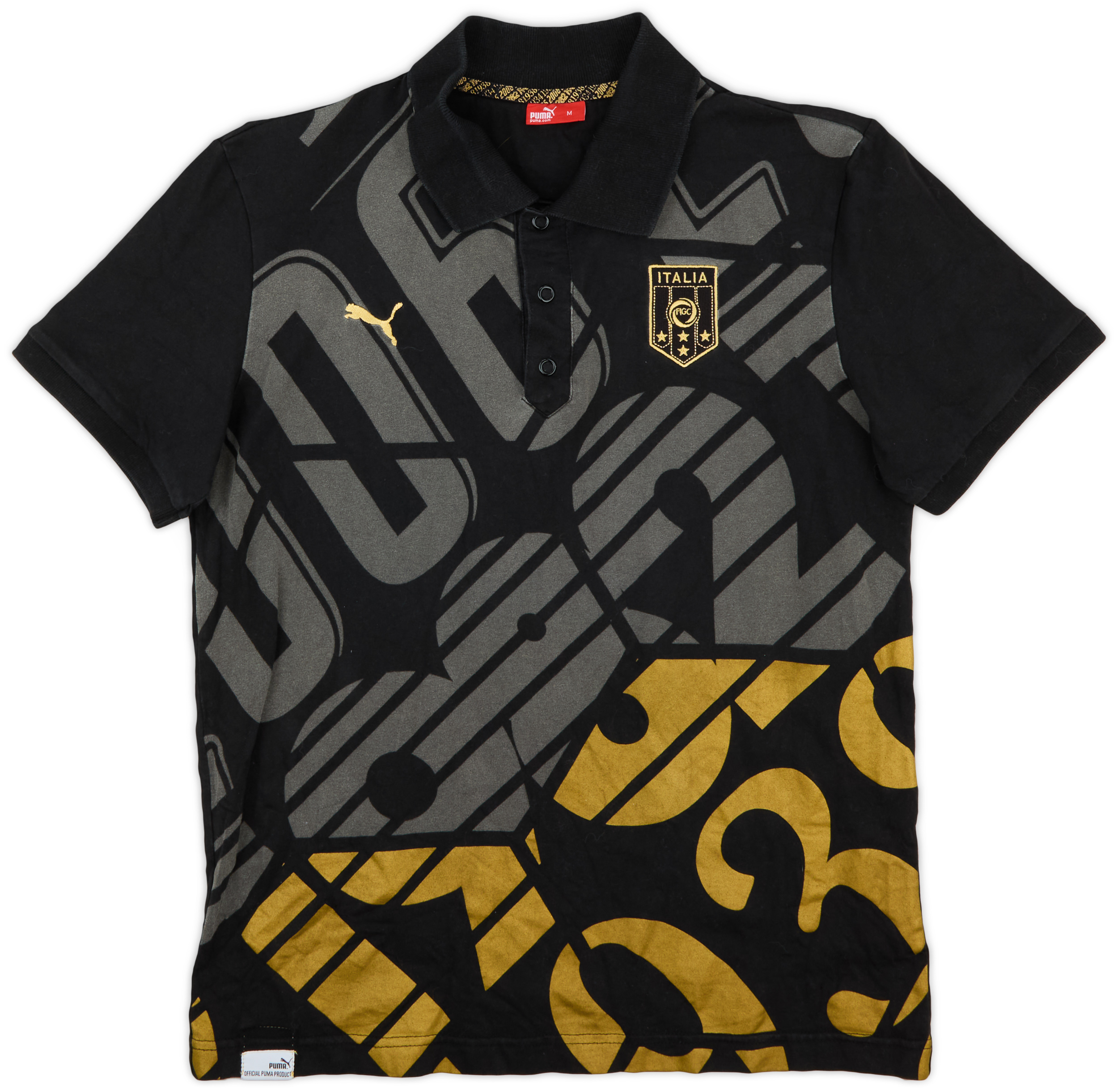 西ドイツ製 70s オールド PUMA サッカーシャツ フロッキープリント プーマ （PUMA） LIGA Retro Graphic Model 丸首 921132