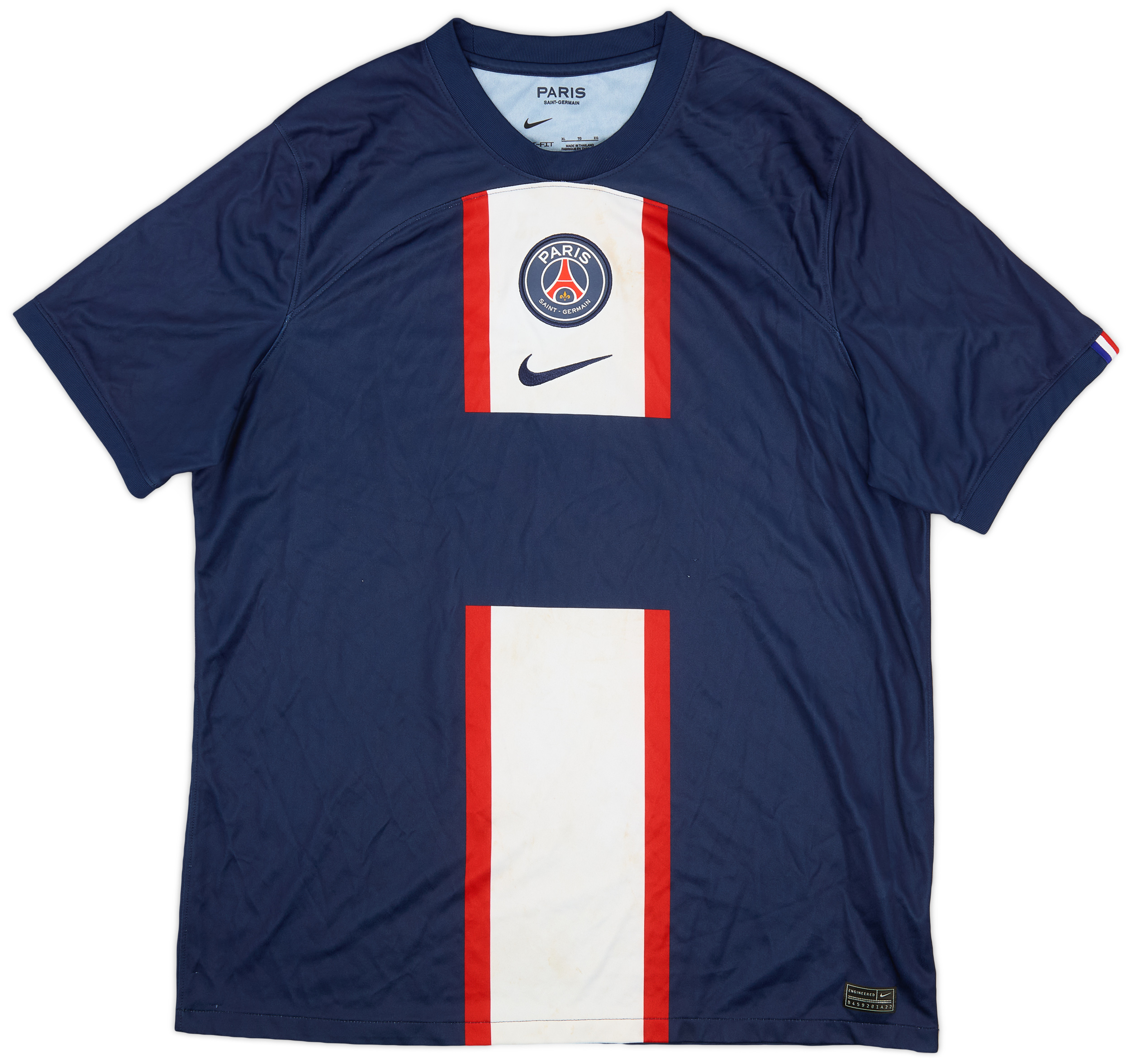 Maillot PSG Domicile Nike 2022-23 – Taille L, Porté, Avec étiquettes