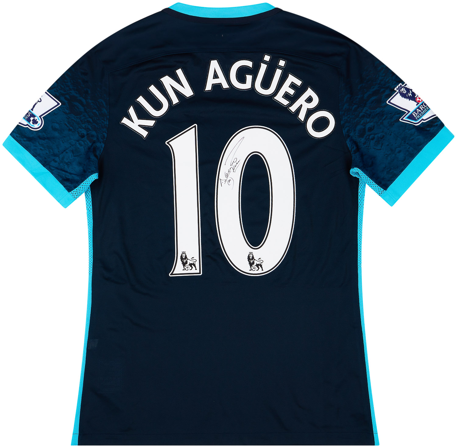2015-16 Manchester City Match Issue Signed Away Shirt Kun
