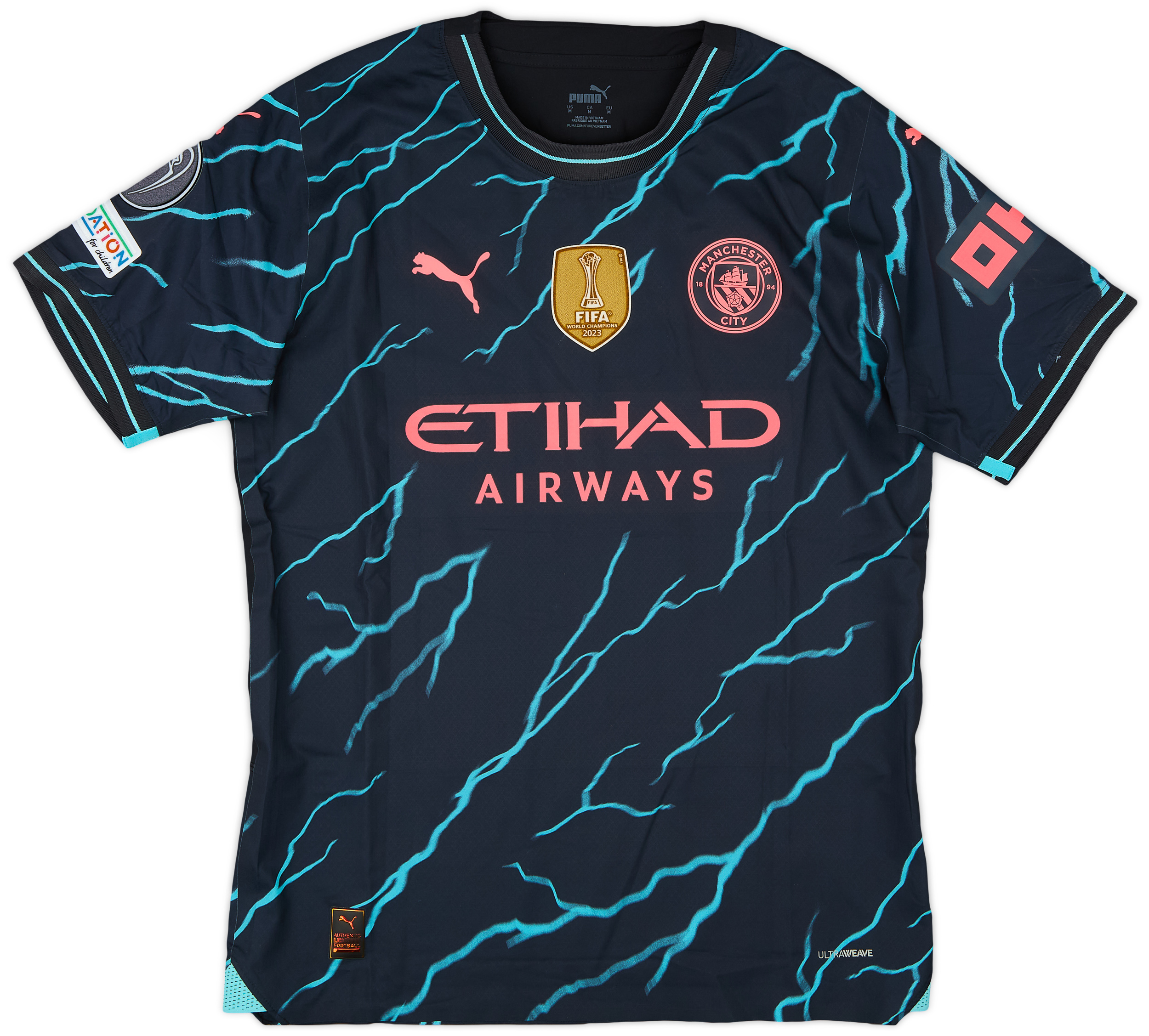 2023-24 Manchester City Match Issue Super Cup Home Shirt