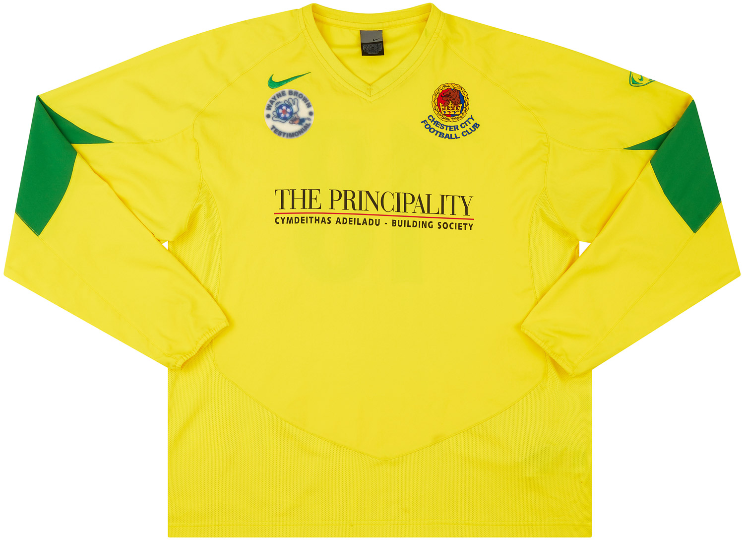 2004 Chester City Match Worn 'Wayne Brown Testimonial' Away L/S Shirt #18