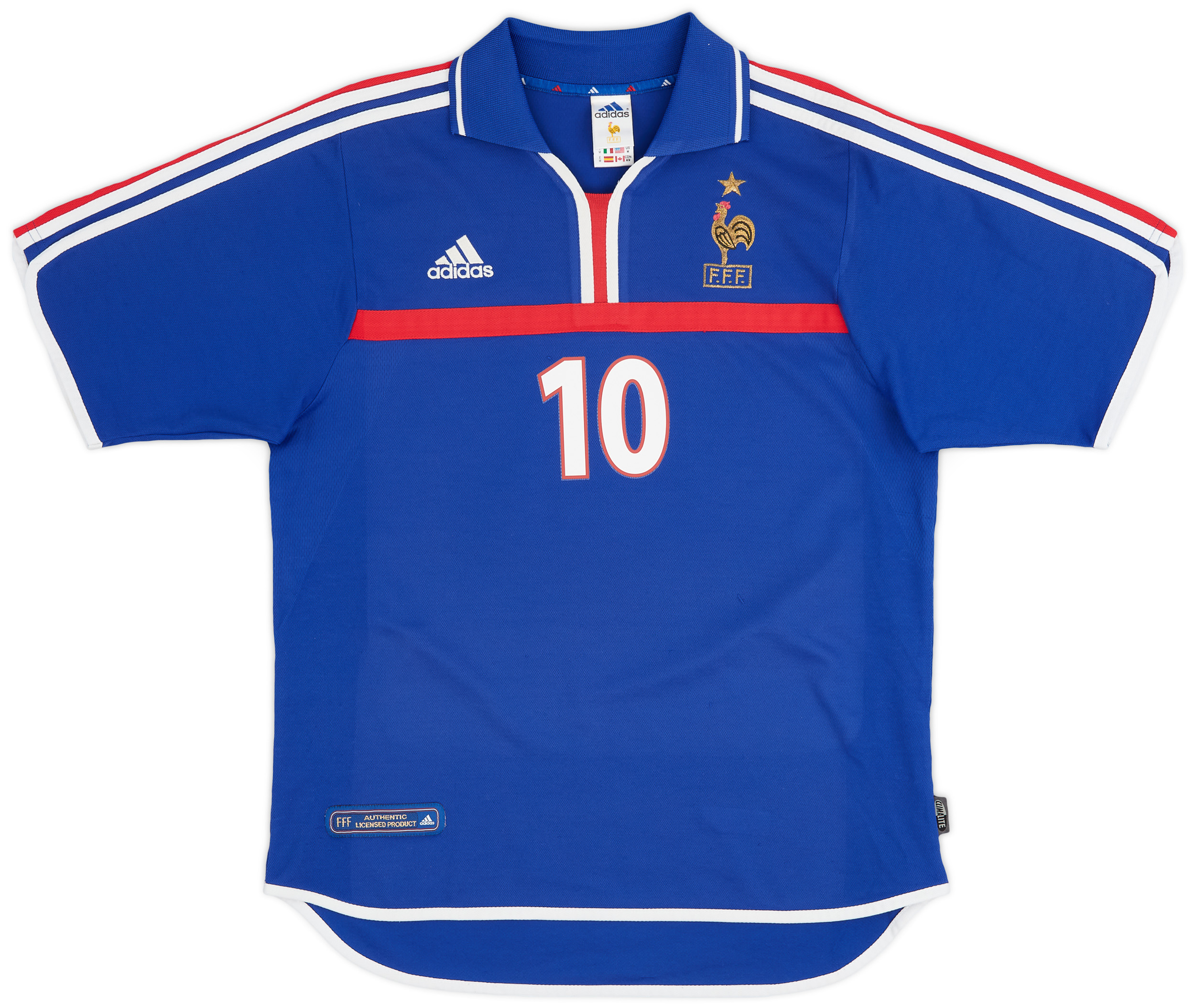2000-02 France Home Shirt Zidane #10 - 8/10 - (M)
