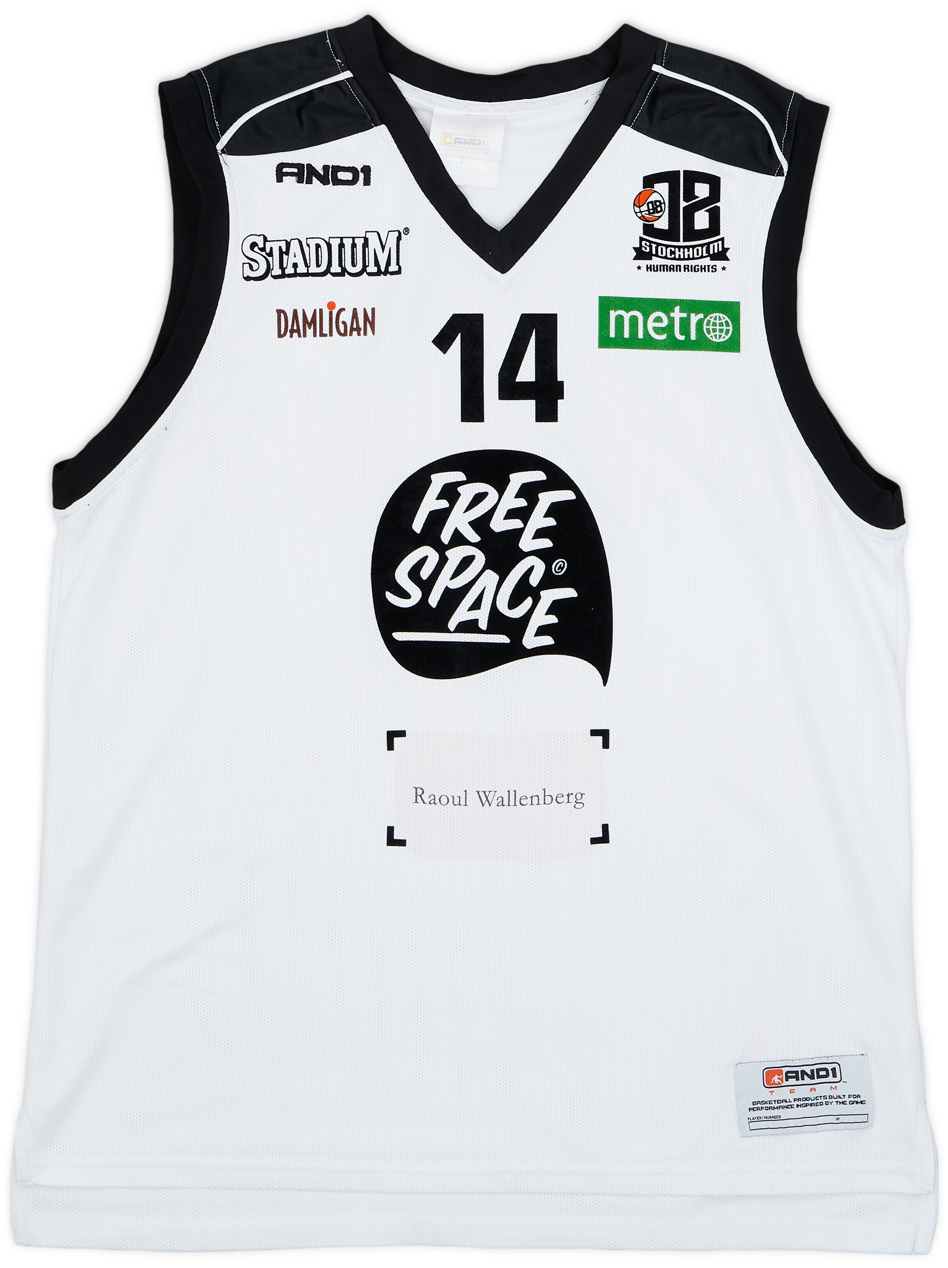 2012-13 08 Stockholm Human Rights #14 AND1 Home Jersey - 9/10 - (L)