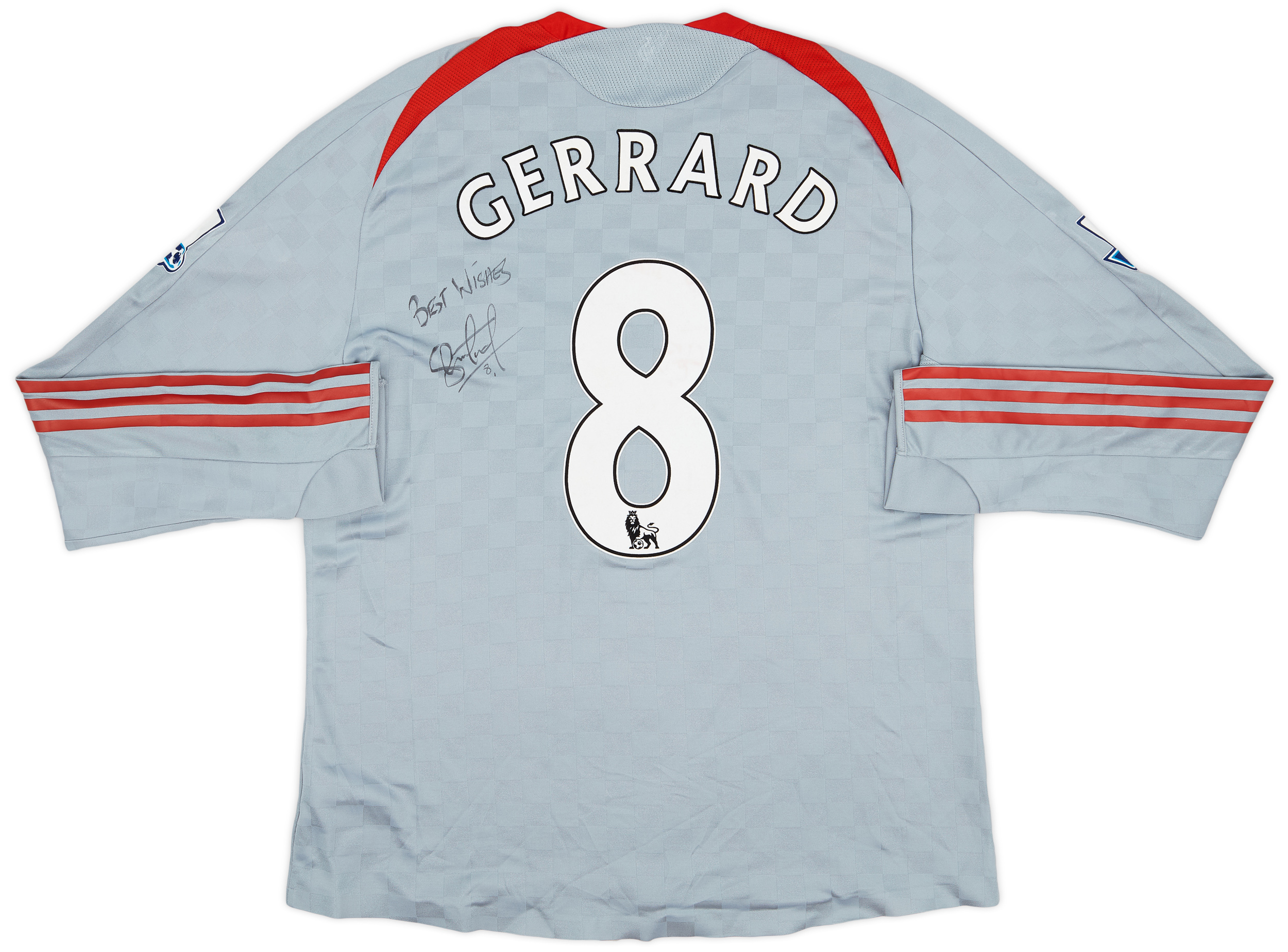 リバプール GERRARD 8番 アウェイ　09 2009-10 Liverpool Away L/S Shirt Gerrard #8 - 6/10 - (S)
