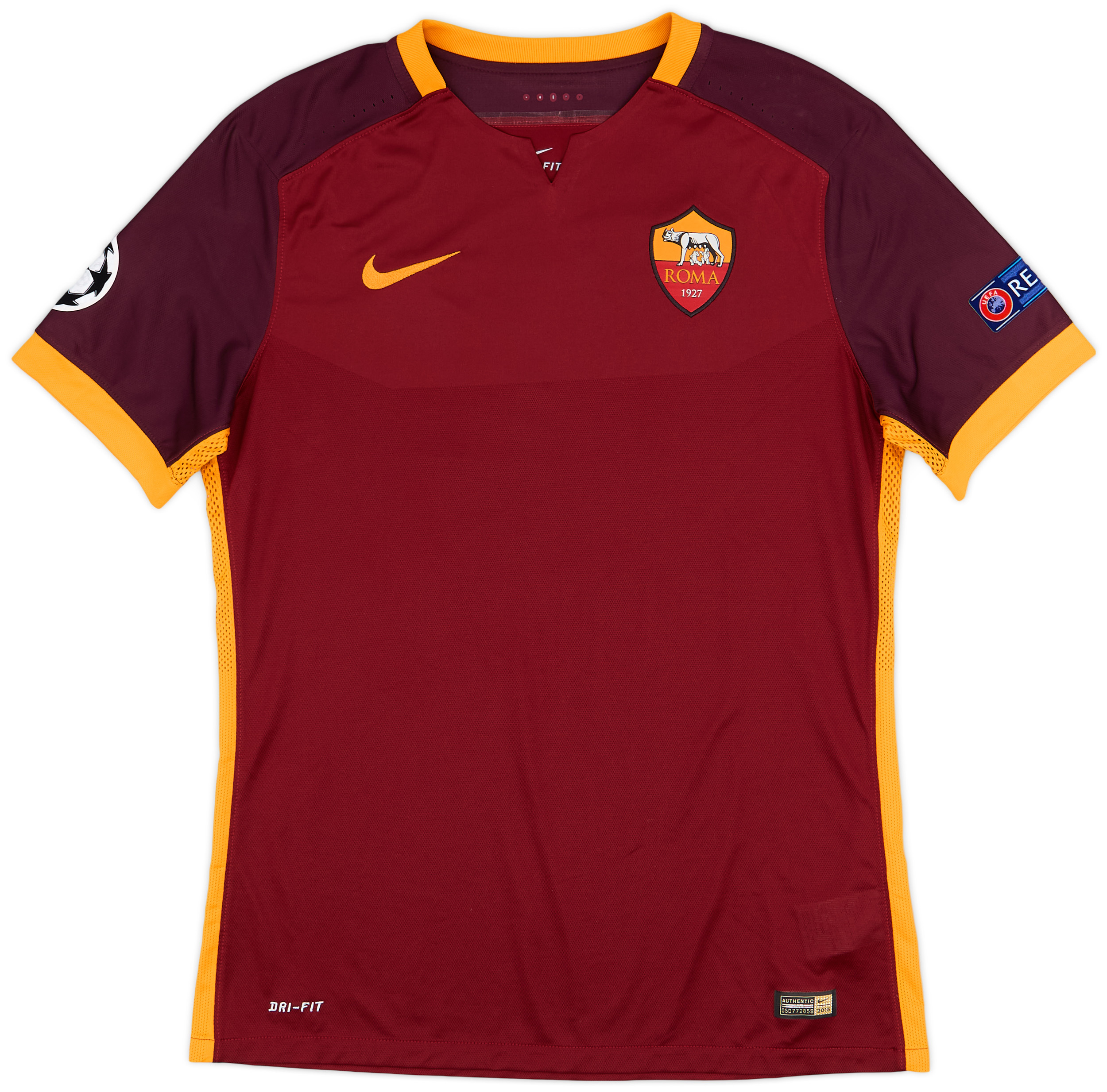 2015-16 Roma Authentic Home Shirt Totti #10 - 7/10 - (L)