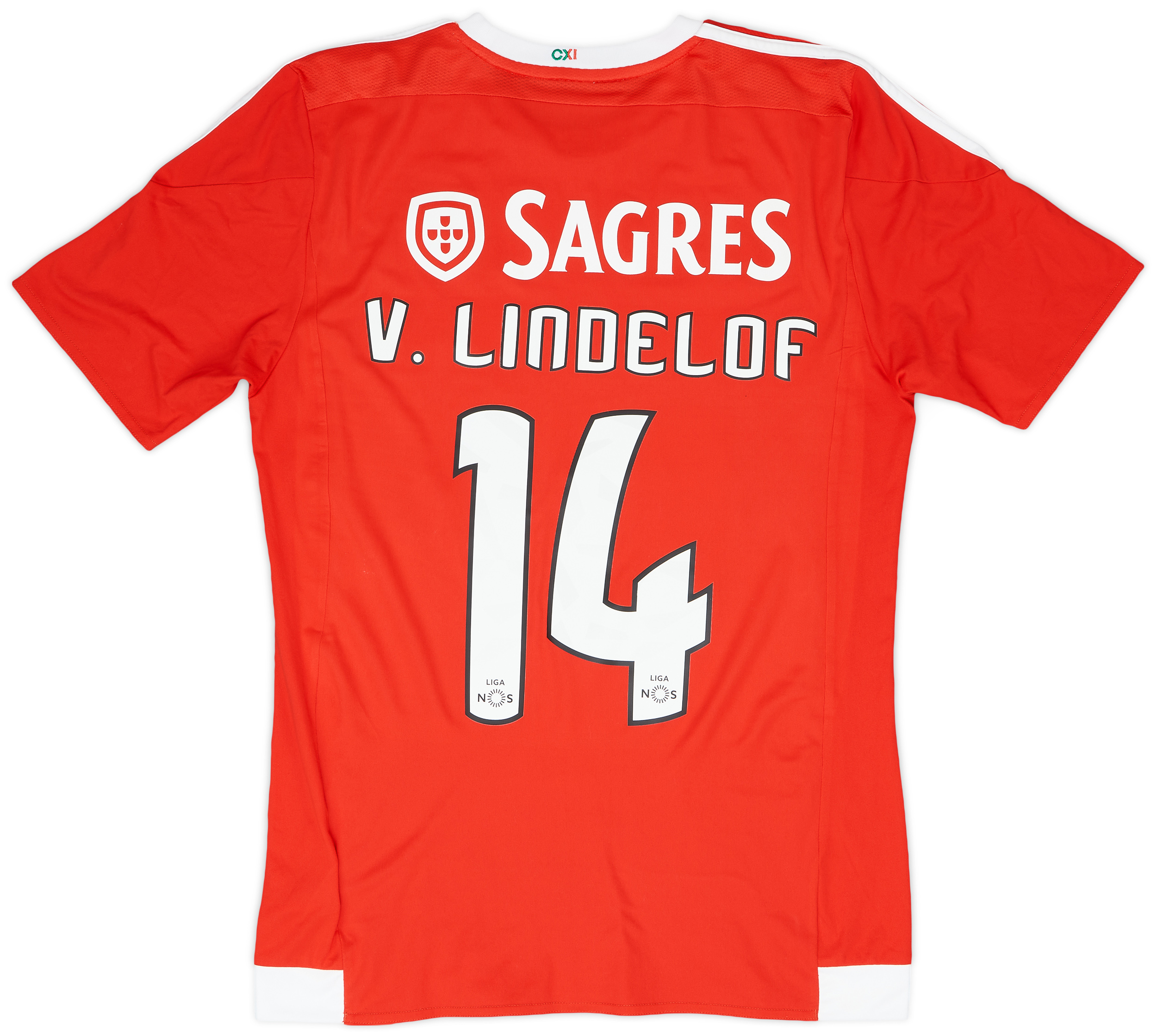 2015-16 Benfica Home Shirt V. Lindelof #14 - 8/10 - (S)